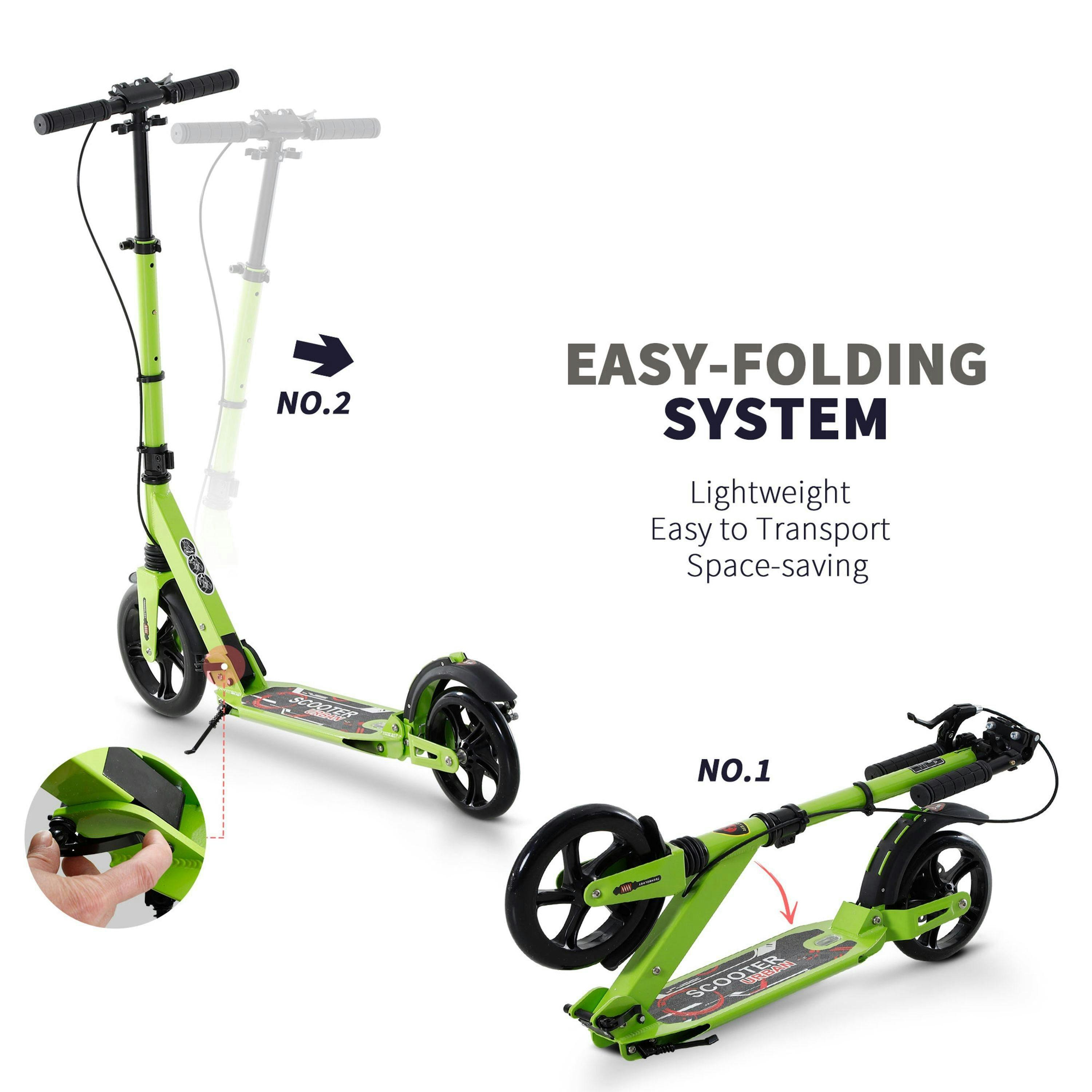 HOMCOM Teens Adult Kick Scooter Fold Adjust 14+ , view 4 of 5
