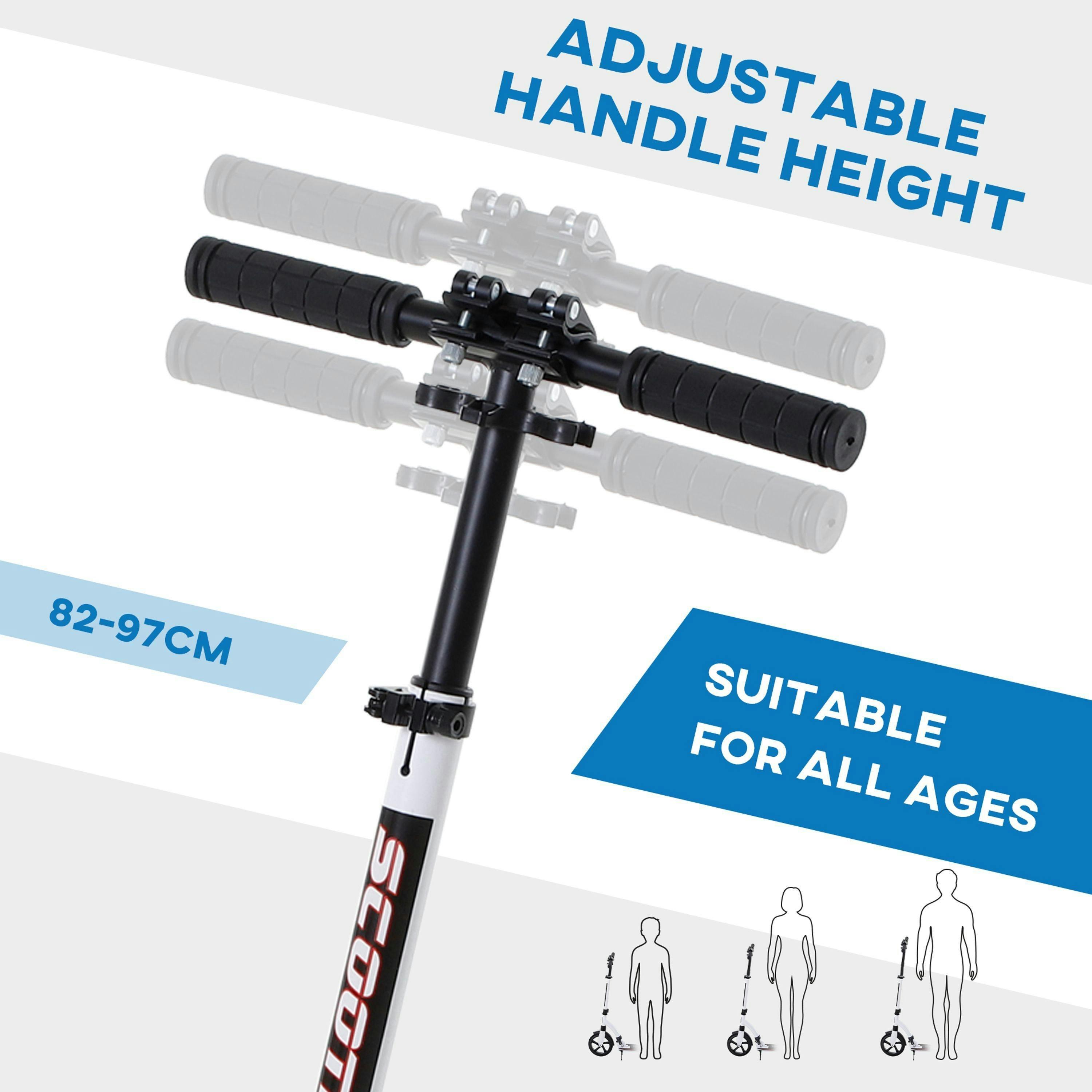 HOMCOM Teens Adult Kick Scooter Foldable Adjust Aluminium For 14+ , view 3 of 5