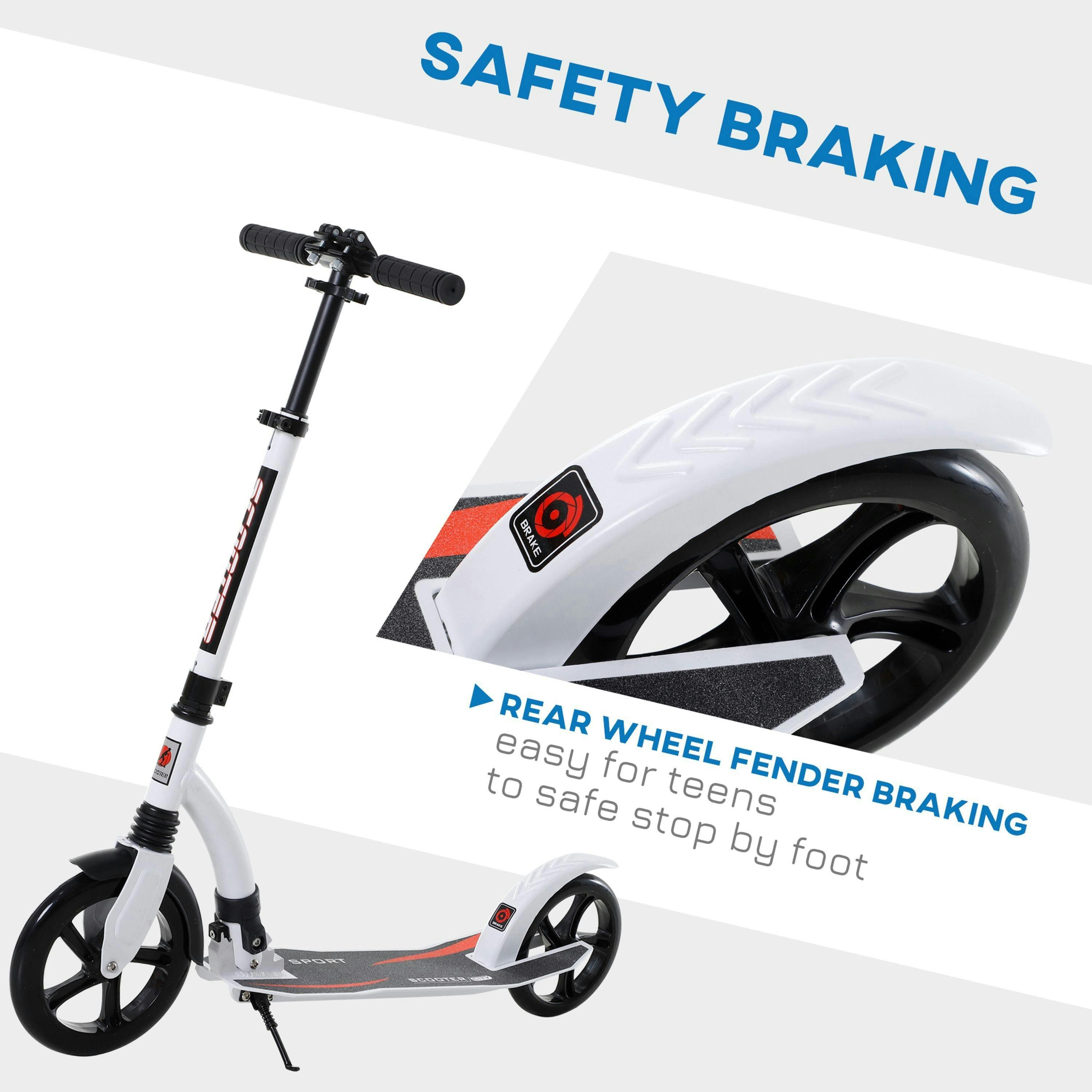 HOMCOM Teens Adult Kick Scooter Foldable Adjust Aluminium For 14+ , view 5 of 5
