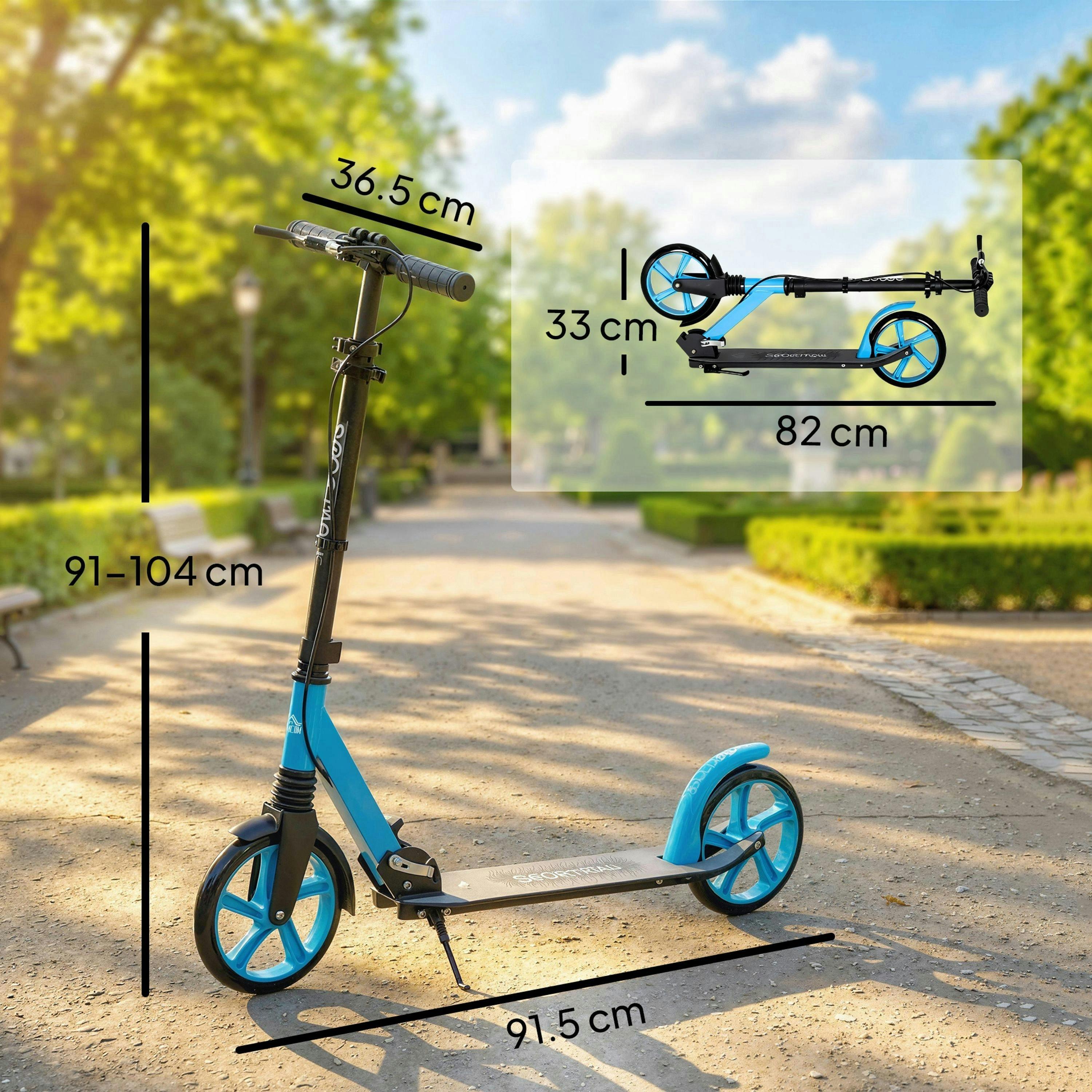 HOMCOM Folding Kick Scooter for 14+ w/ Adjustable Height , view 2 of 5
