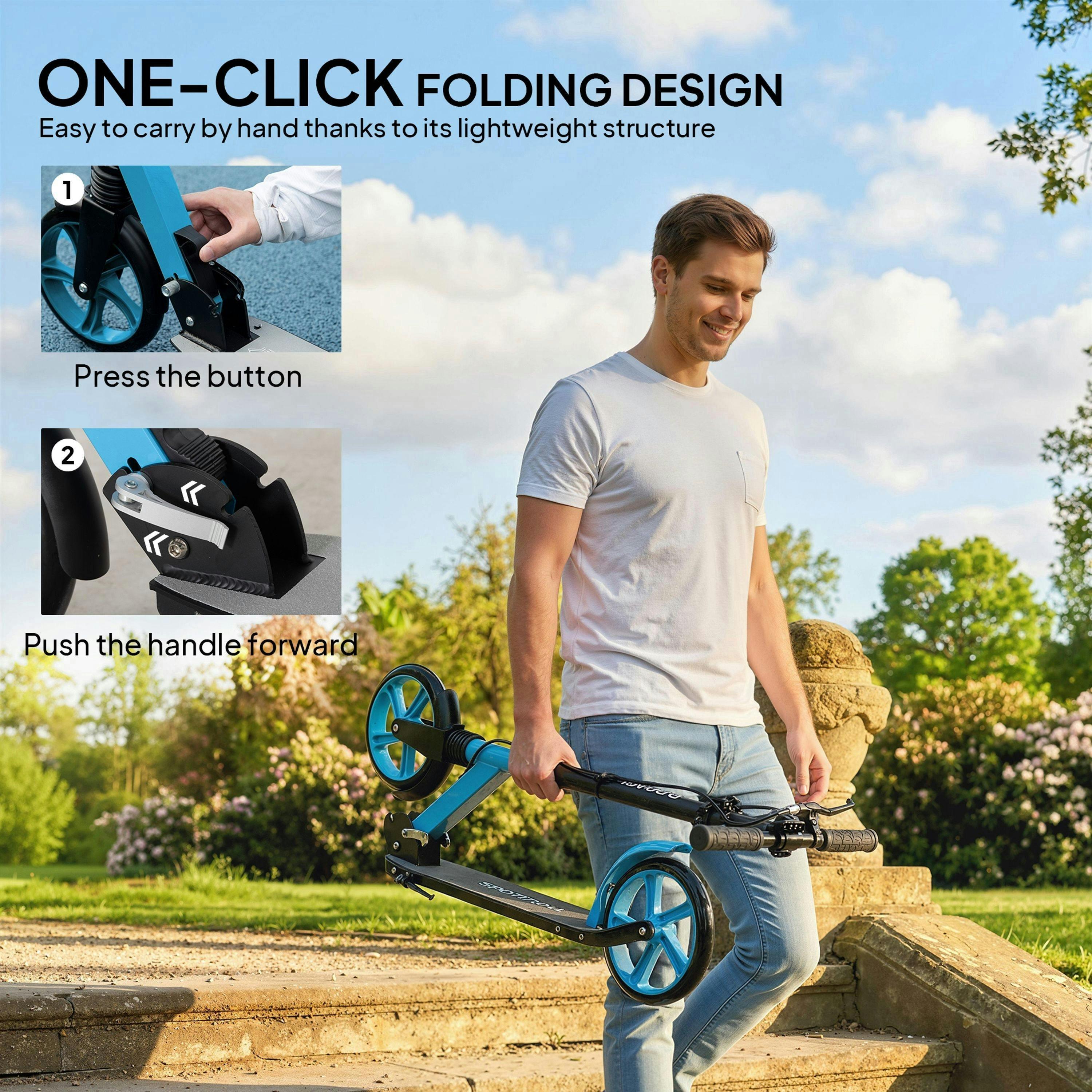 HOMCOM Folding Kick Scooter for 14+ w/ Adjustable Height , view 4 of 5