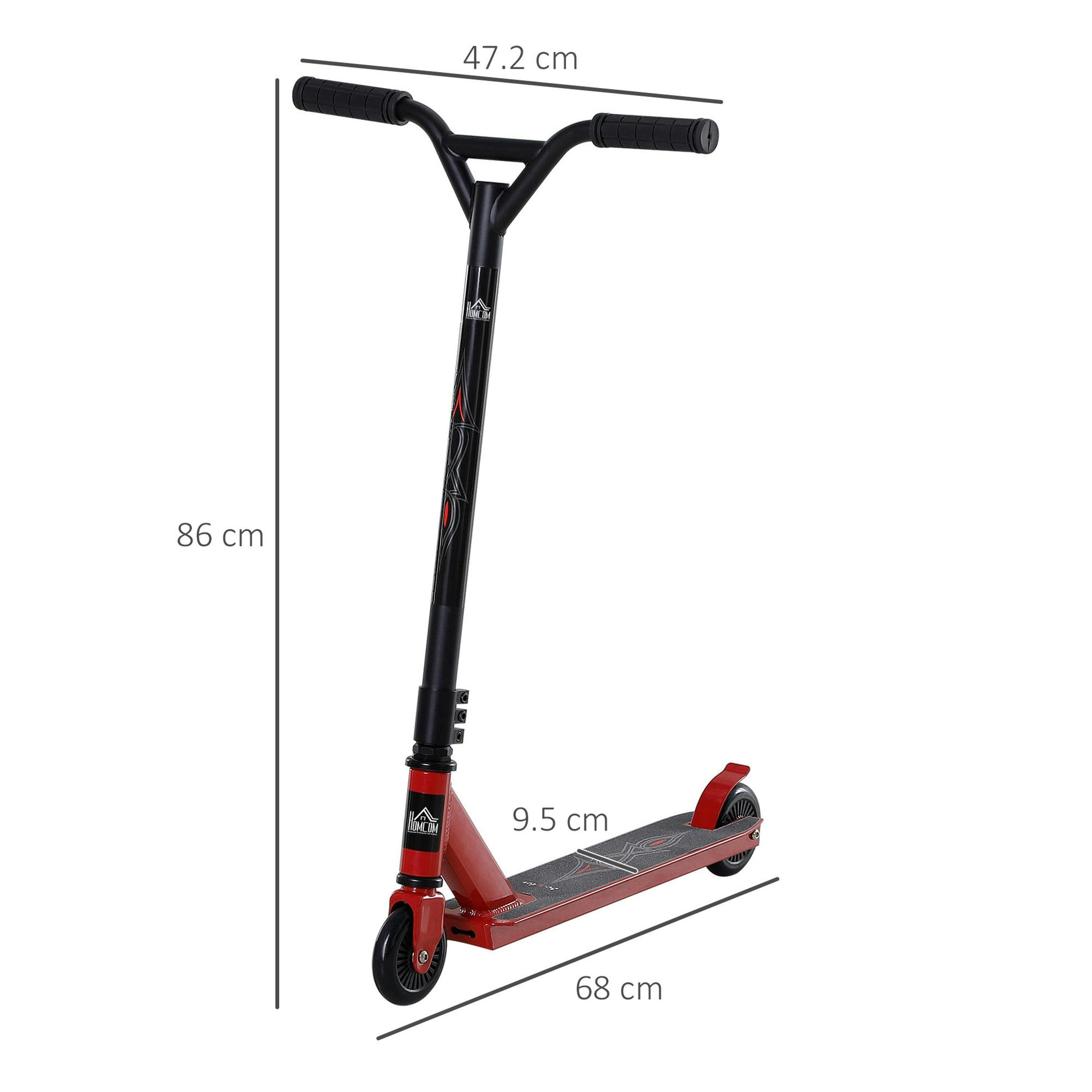 HOMCOM Stunt Scooter Complete Trick Scooters Kick Scooters Teenagers Red , view 2 of 5