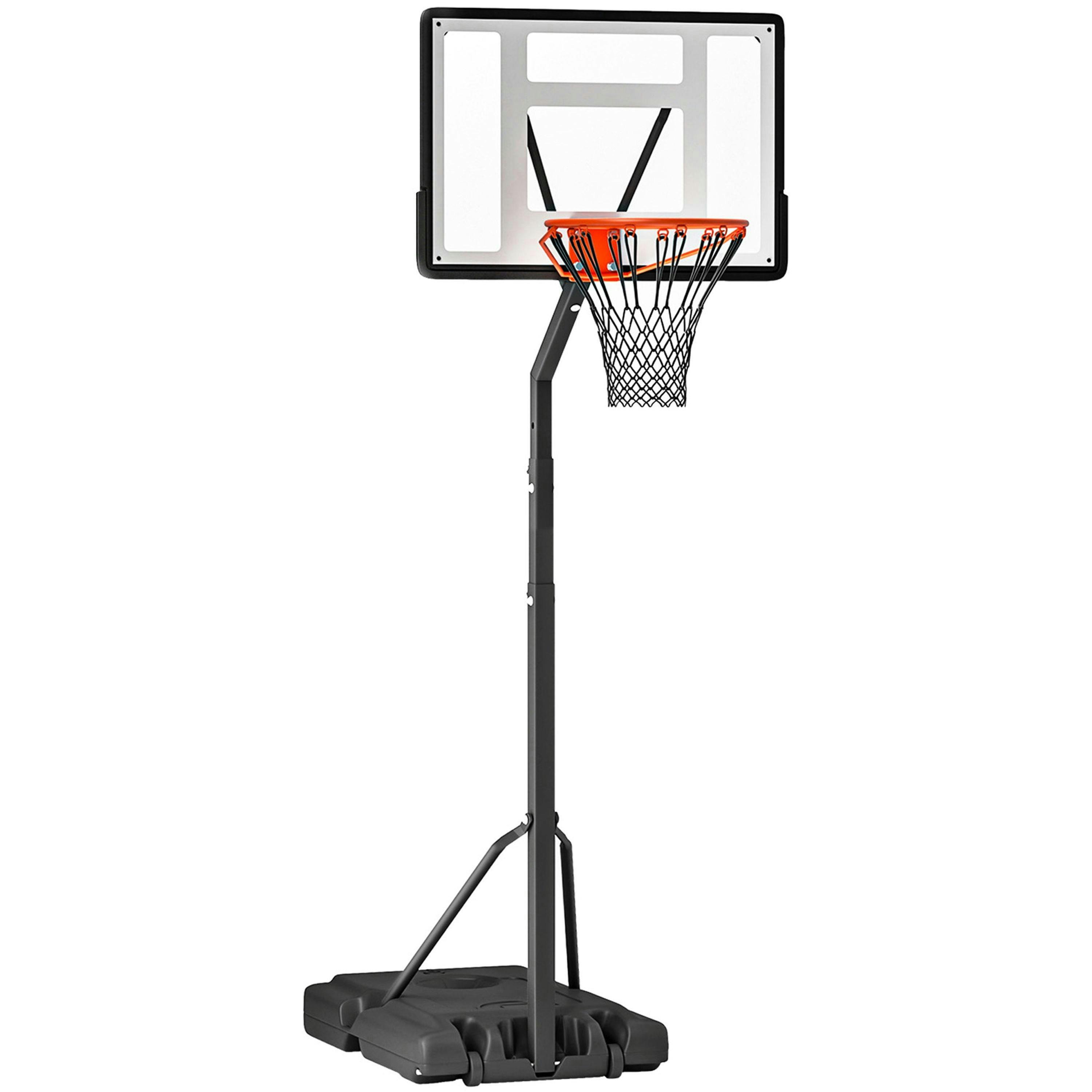 HOMCOM Basketball Hoop Freestanding 255-305cm Height Adjustable Stand w/ Wheels , view 2 of 6