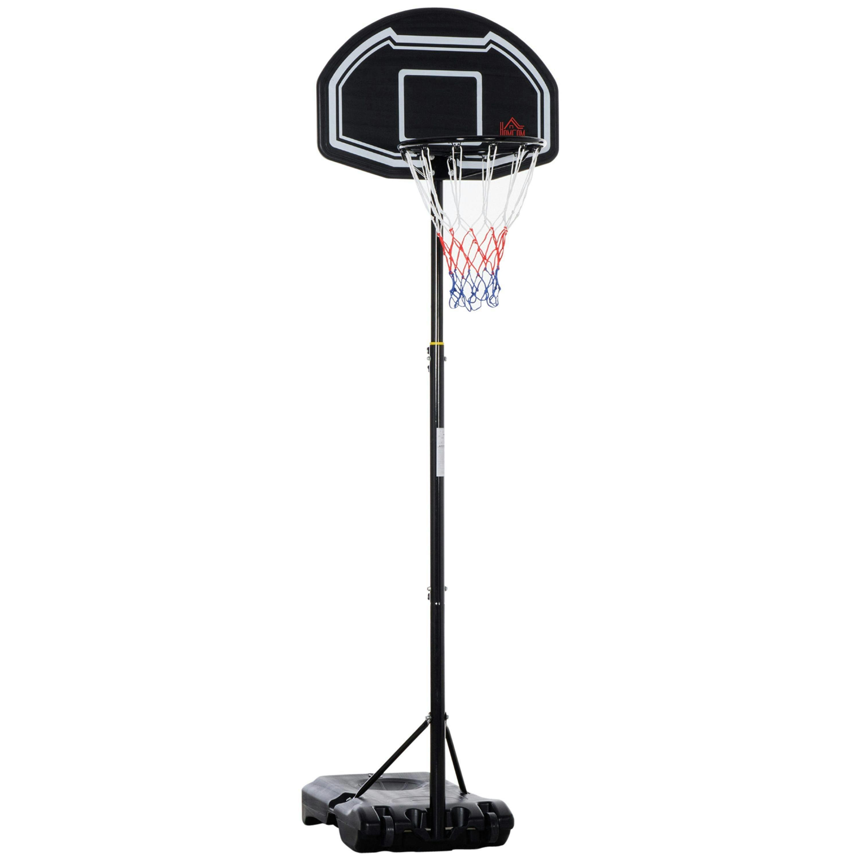 HOMCOM Adjustable Basketball Hoop Stand w/ Wheels and Weight Base, Black , view 2 of 6