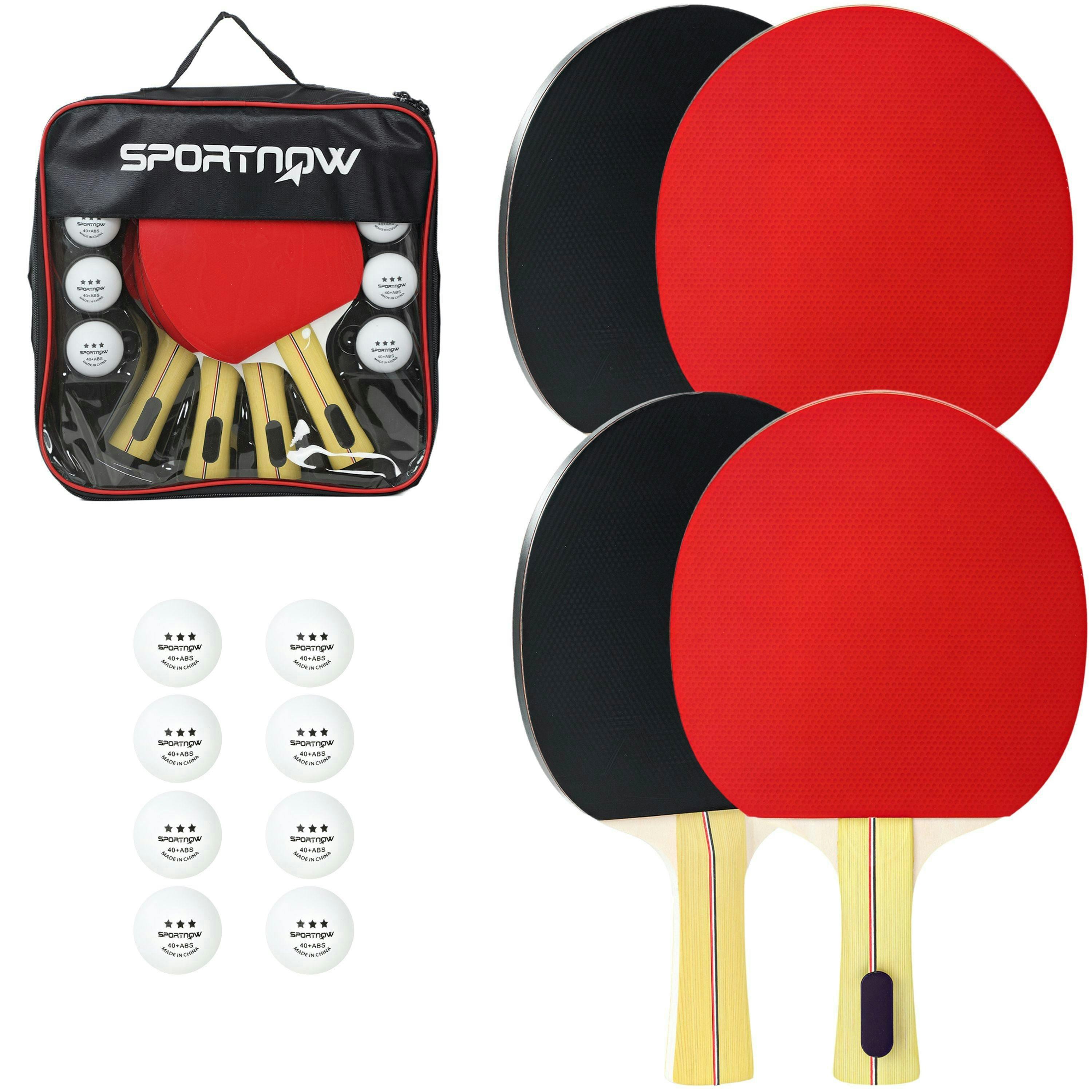 SPORTNOW Table Tennis Rackets, Portable Table Tennis Set w/ 4 Bats, 8 Balls , view 2 of 6