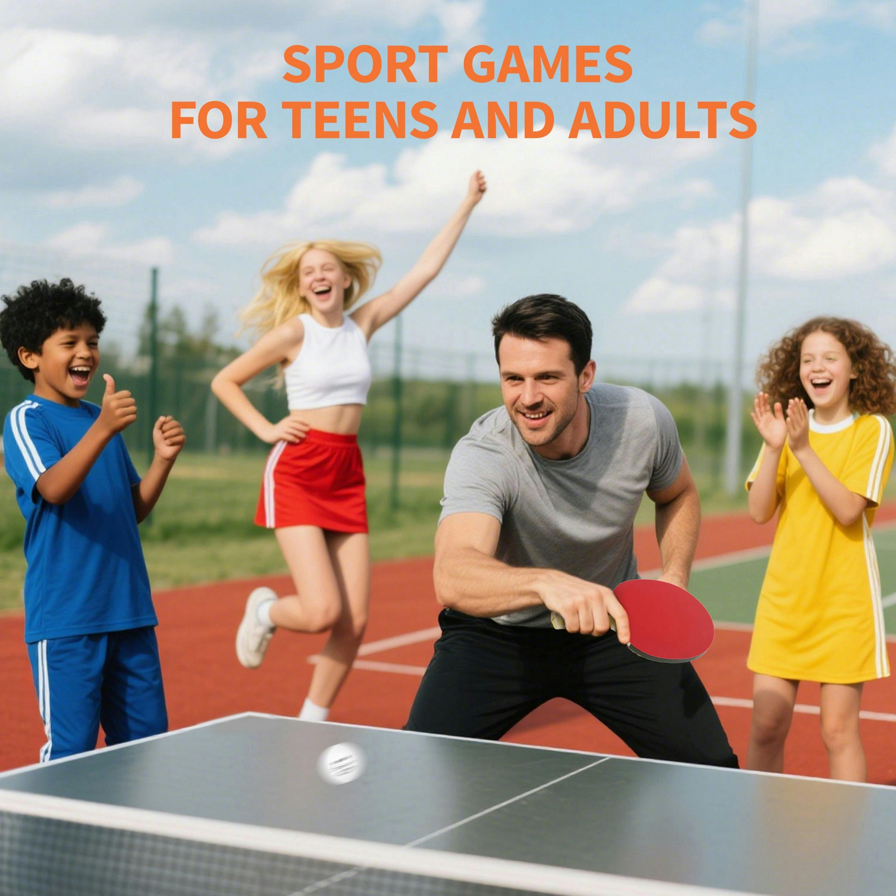 SPORTNOW Table Tennis Rackets, Portable Table Tennis Set w/ 4 Bats, 8 Balls , view 6 of 6
