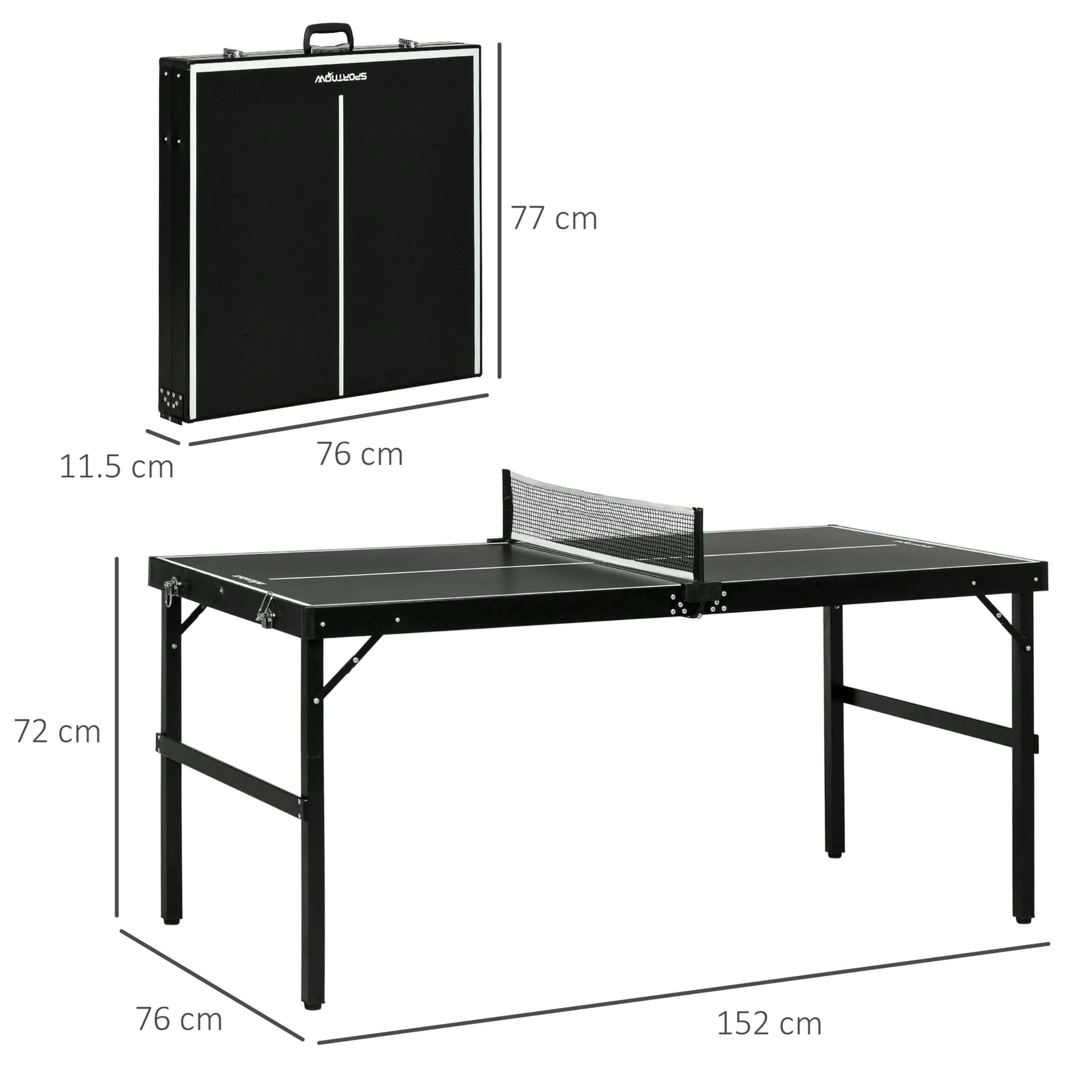 SPORTNOW 5ft Mini Table Tennis Table, Folding Ping Pong Table , view 3 of 5