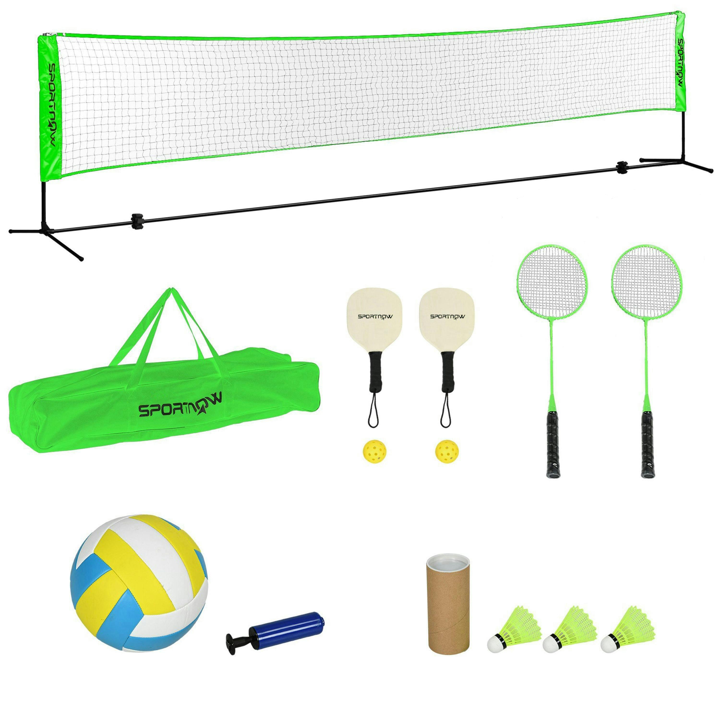 SPORTNOW Badminton Net Set, Height Adjustable Net for Pickleball, Volleyball , view 2 of 6