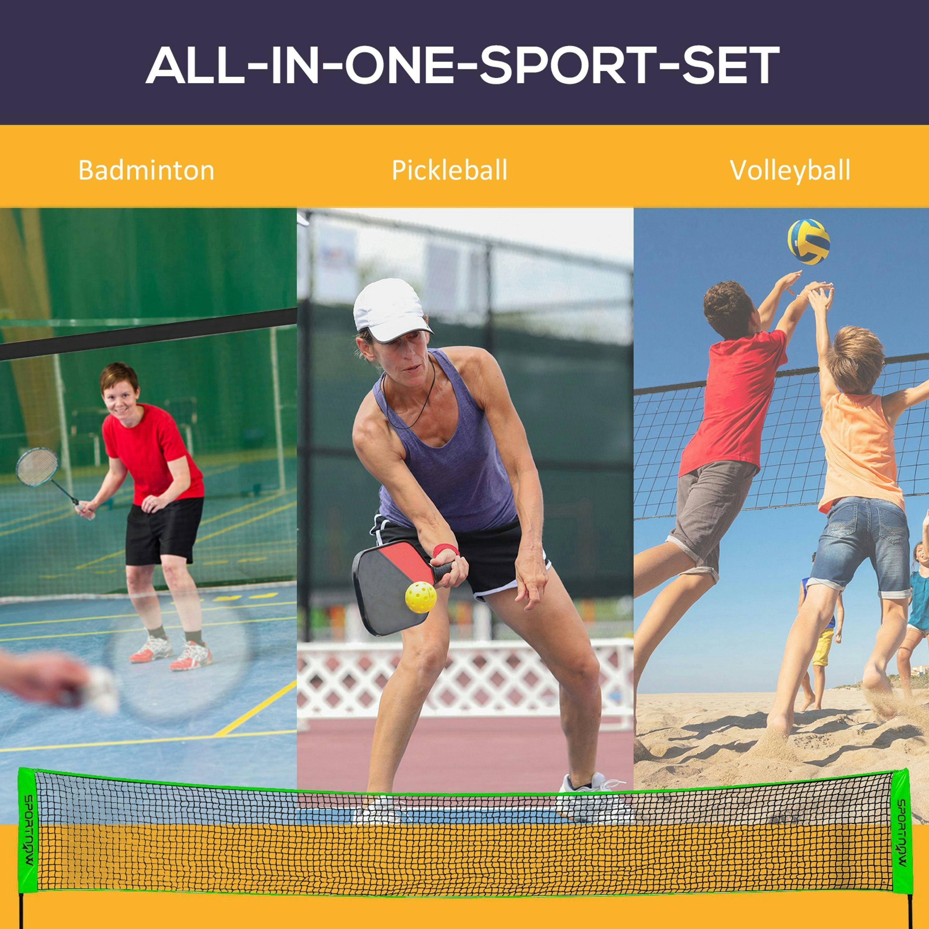 SPORTNOW Badminton Net Set, Height Adjustable Net for Pickleball, Volleyball , view 4 of 6