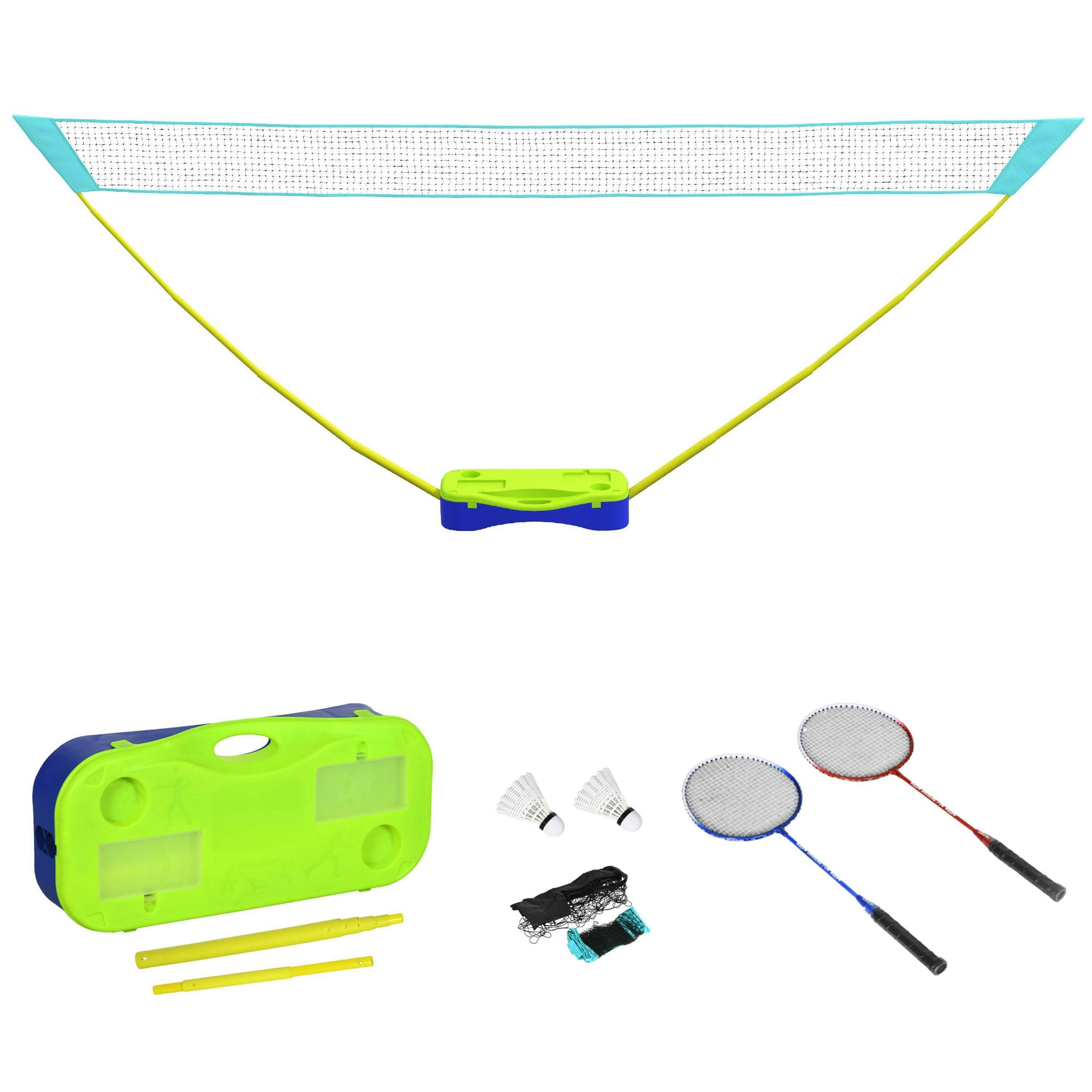 SPORTNOW Portable Badminton Net Set w/ Volleyball Net, Rackets, Shuttlecocks , view 2 of 6