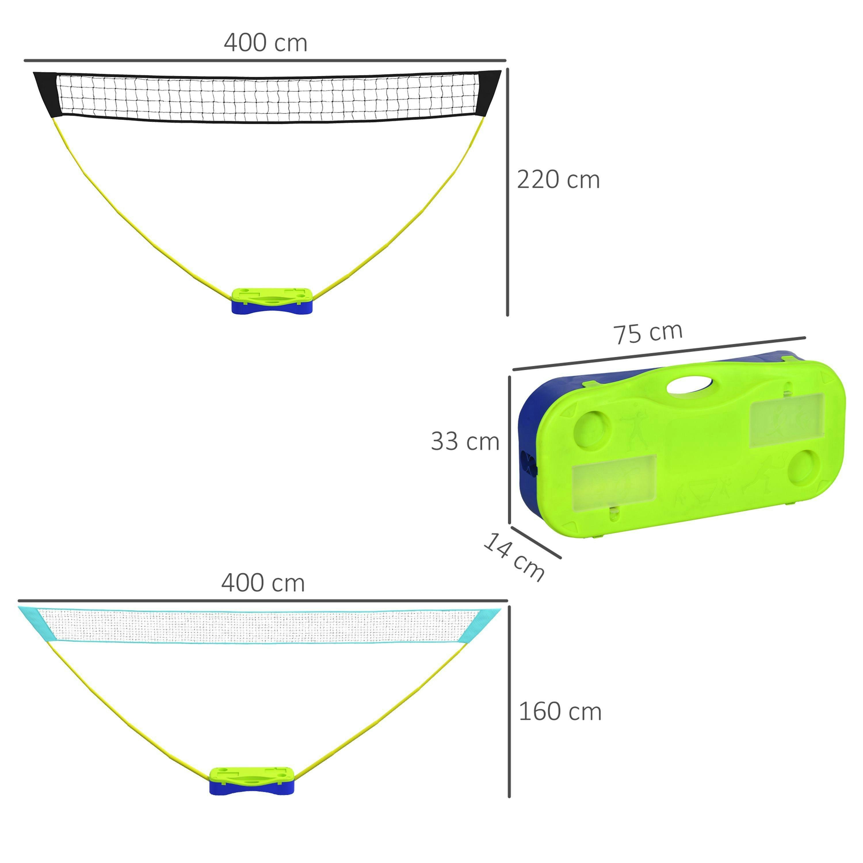 SPORTNOW Portable Badminton Net Set w/ Volleyball Net, Rackets, Shuttlecocks , view 3 of 6