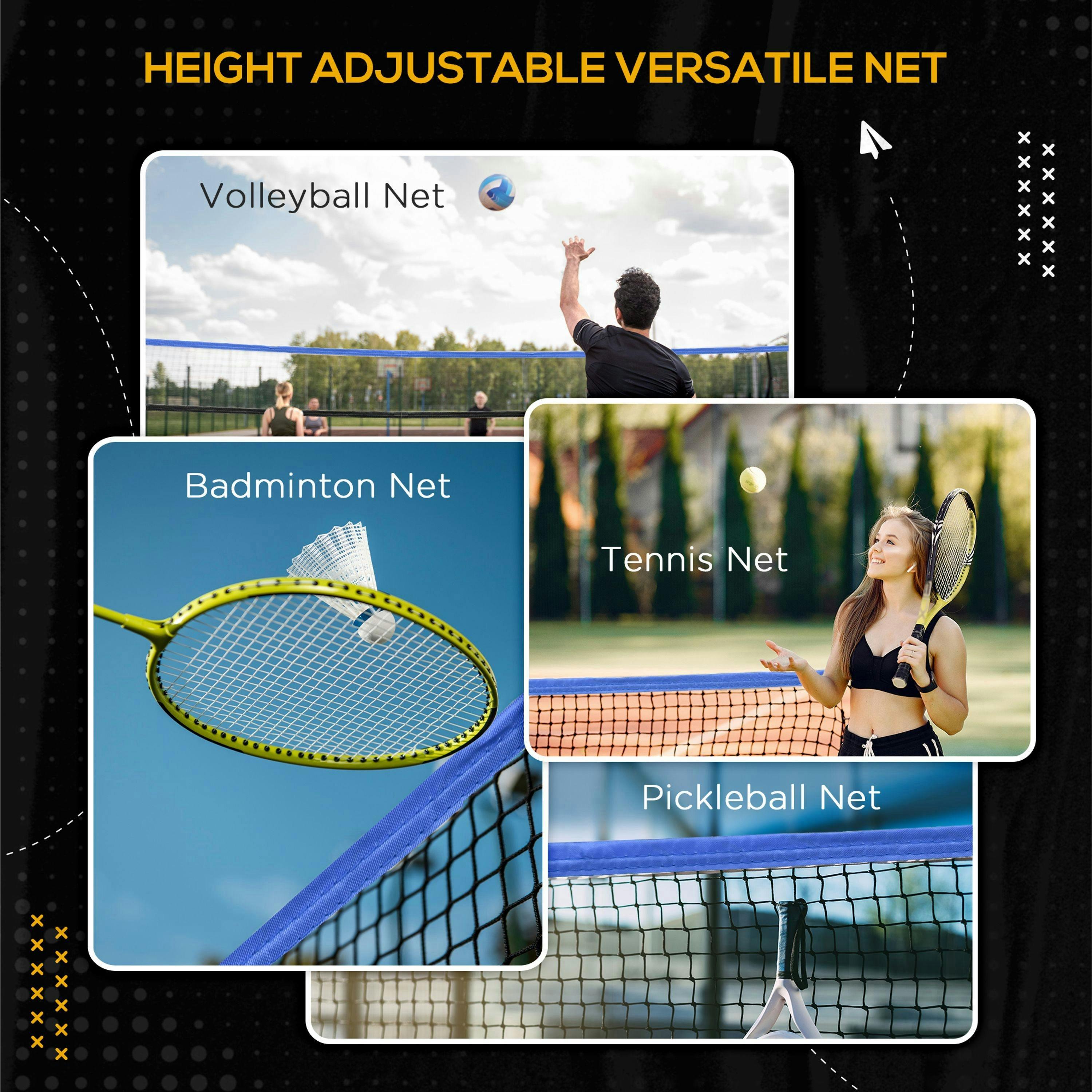 SPORTNOW 4m Badminton Net, Adjustable Sports Net for Tennis, Volleybal, Blue , view 4 of 6