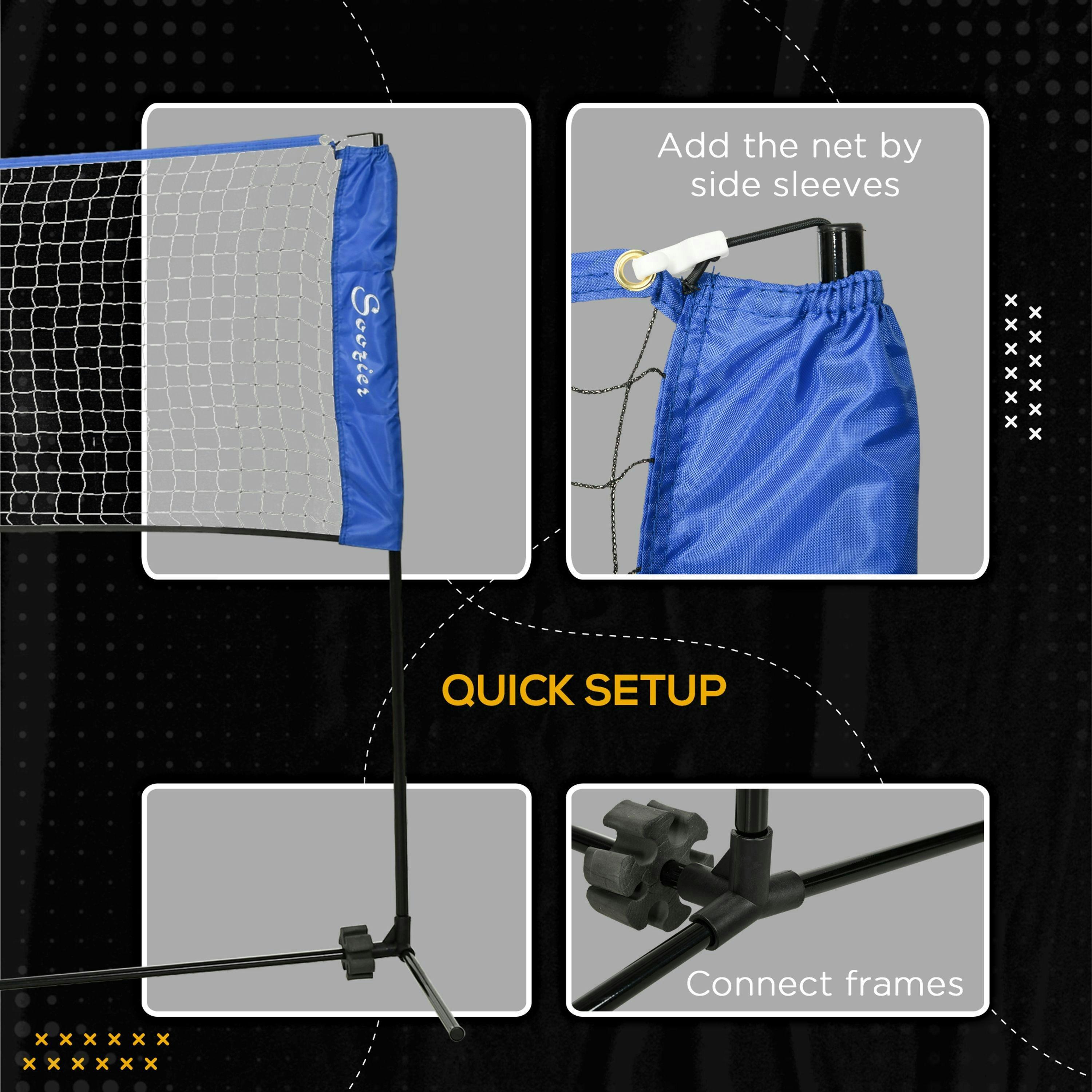 SPORTNOW 4m Badminton Net, Adjustable Sports Net for Tennis, Volleybal, Blue , view 5 of 6