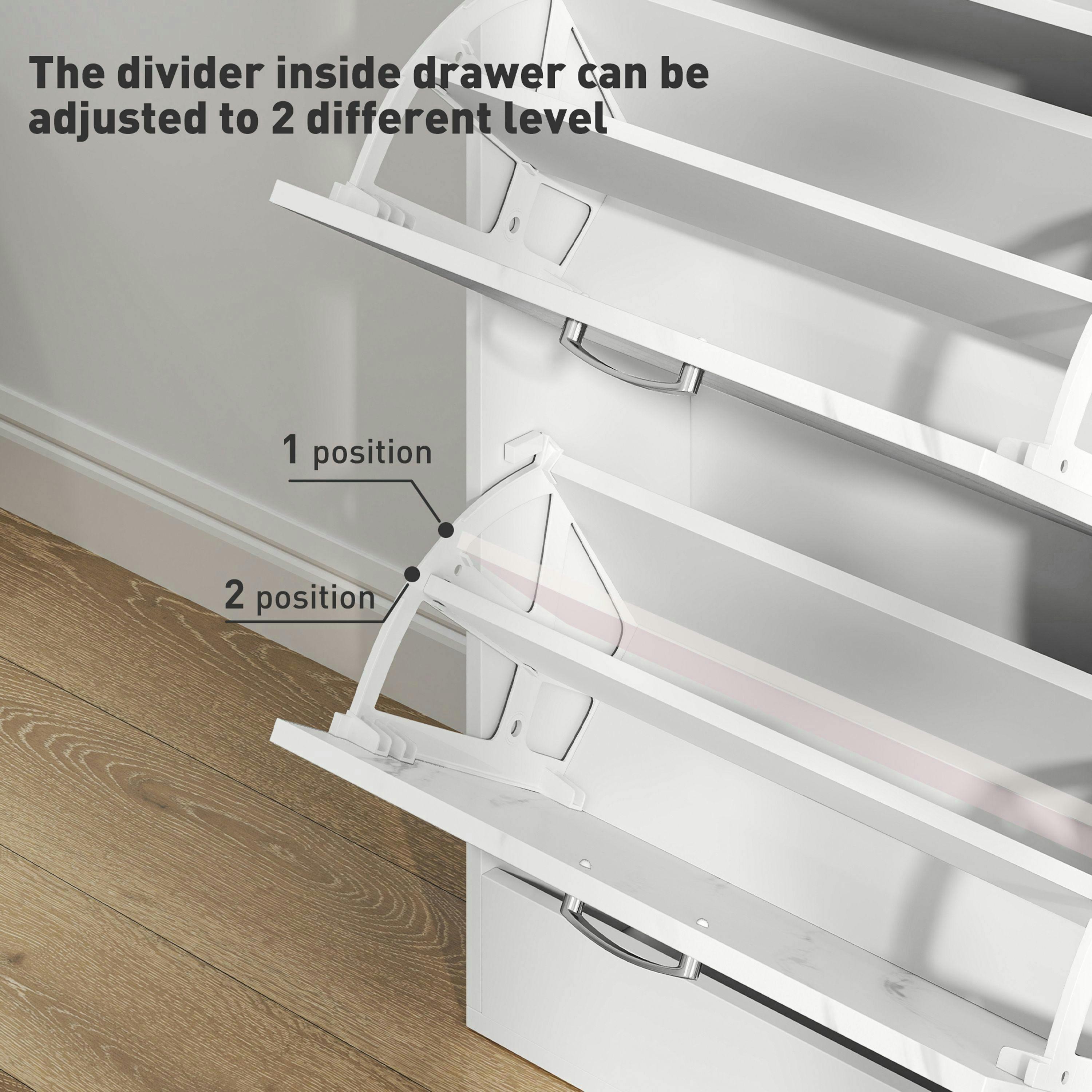 HOMCOM Shoe Cabinet w/ 4 Drawers Shoe Storage Organiser for 18 Pairs Black , view 5 of 5