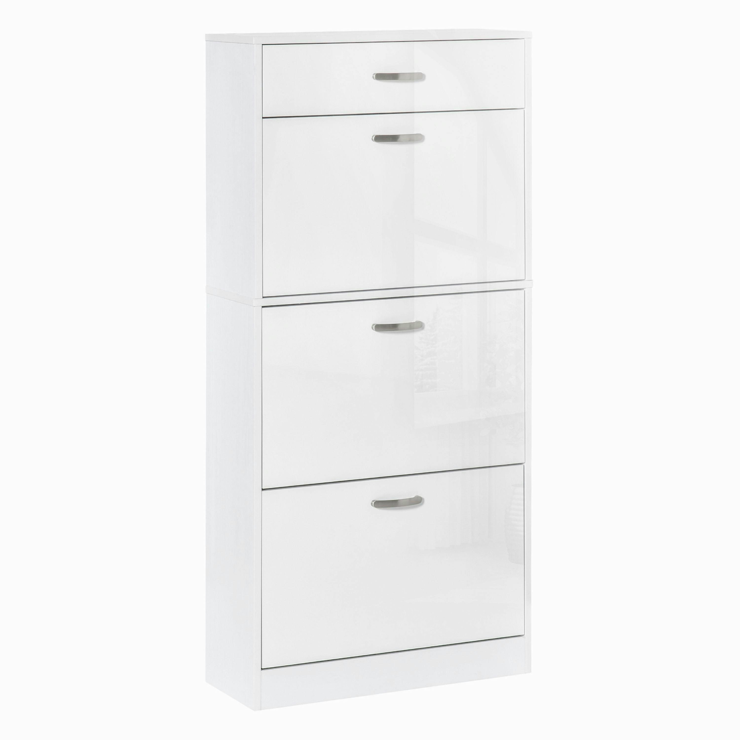 HOMCOM High Gloss Shoe Cabinet w/ 4 Drawers Shoe Storage Organizer for 18 Pairs , view 2 of 5