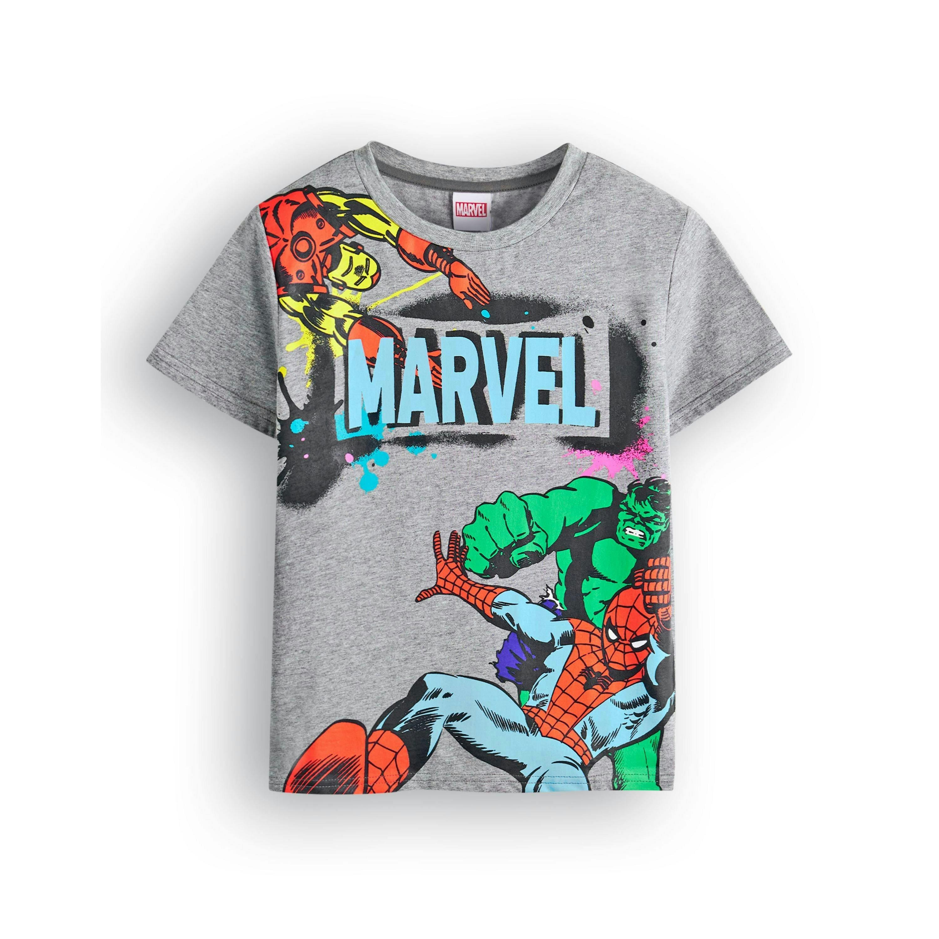 Marvel Boys Grey Spiderman Hulk Short Sleeved T-Shirt by Vanilla Underground , view 1 of 1