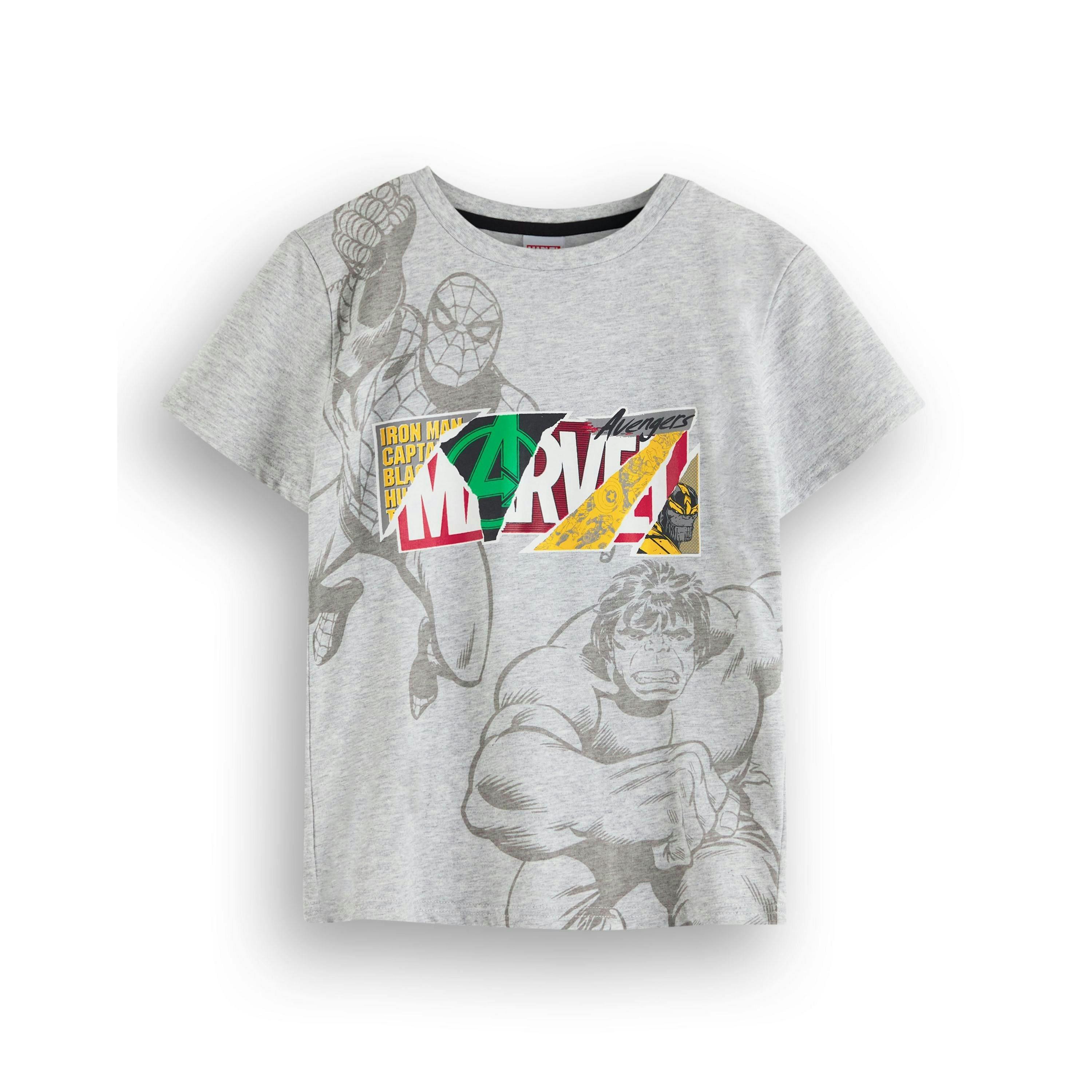 Marvel Unisex Kids Grey Front Logo Print Short Sleeved T-Shirt by Vanilla Underground , view 1 of 1
