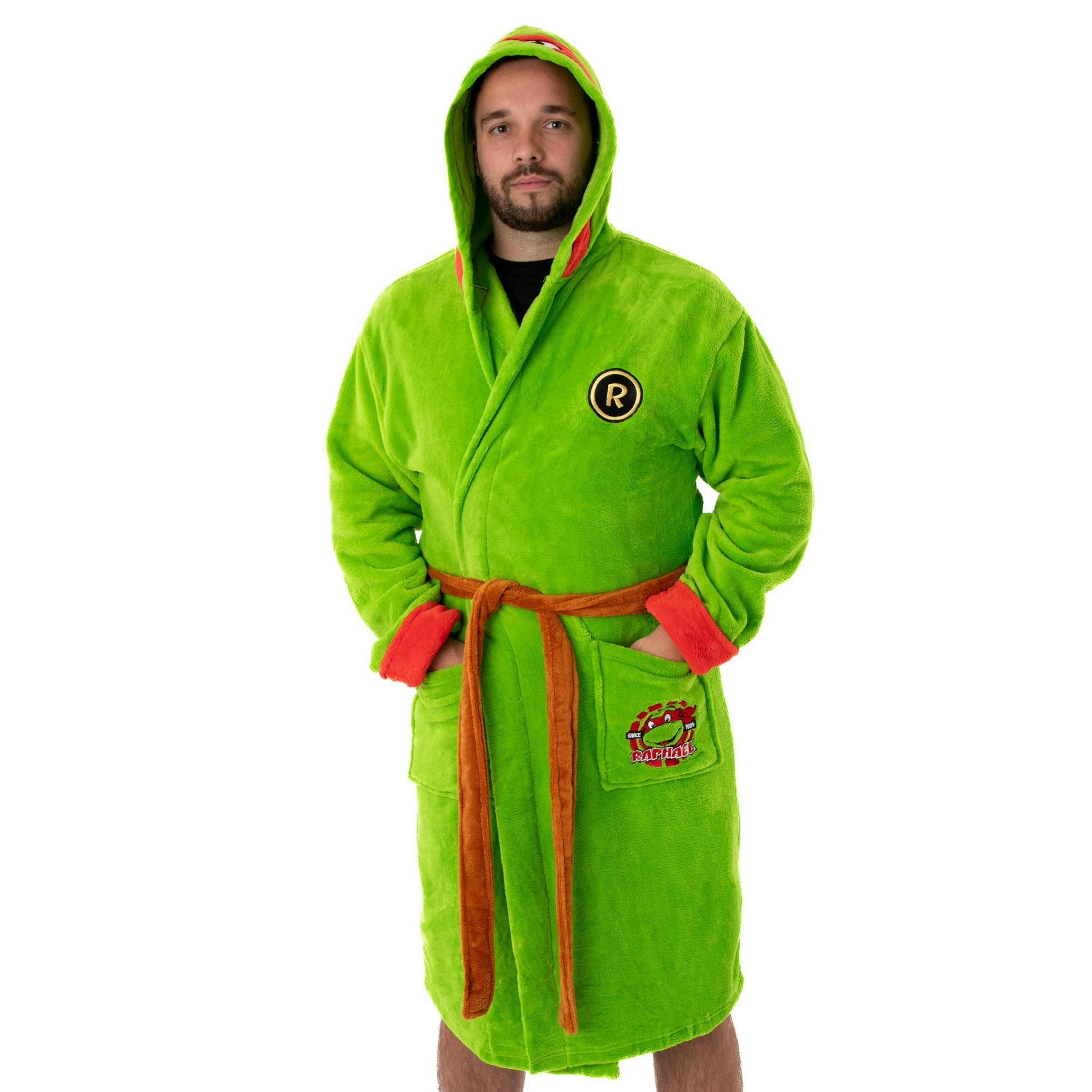 Teenage Mutant Ninja Turtles Mens Green Hooded Bathrobe by Vanilla Underground , view 1 of 1