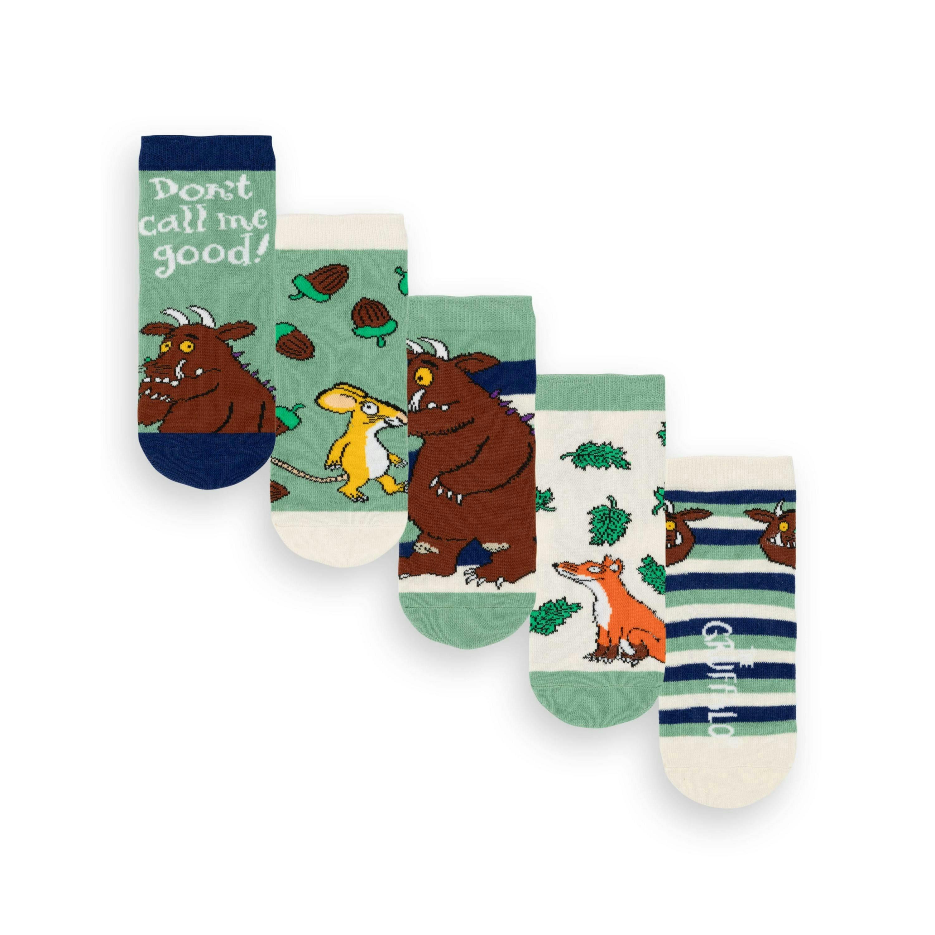 Gruffalo & Friends Unisex Kids Multicoloured Multi Character Calf Socks Set of 5 by Vanilla Underground , view 1 of 1