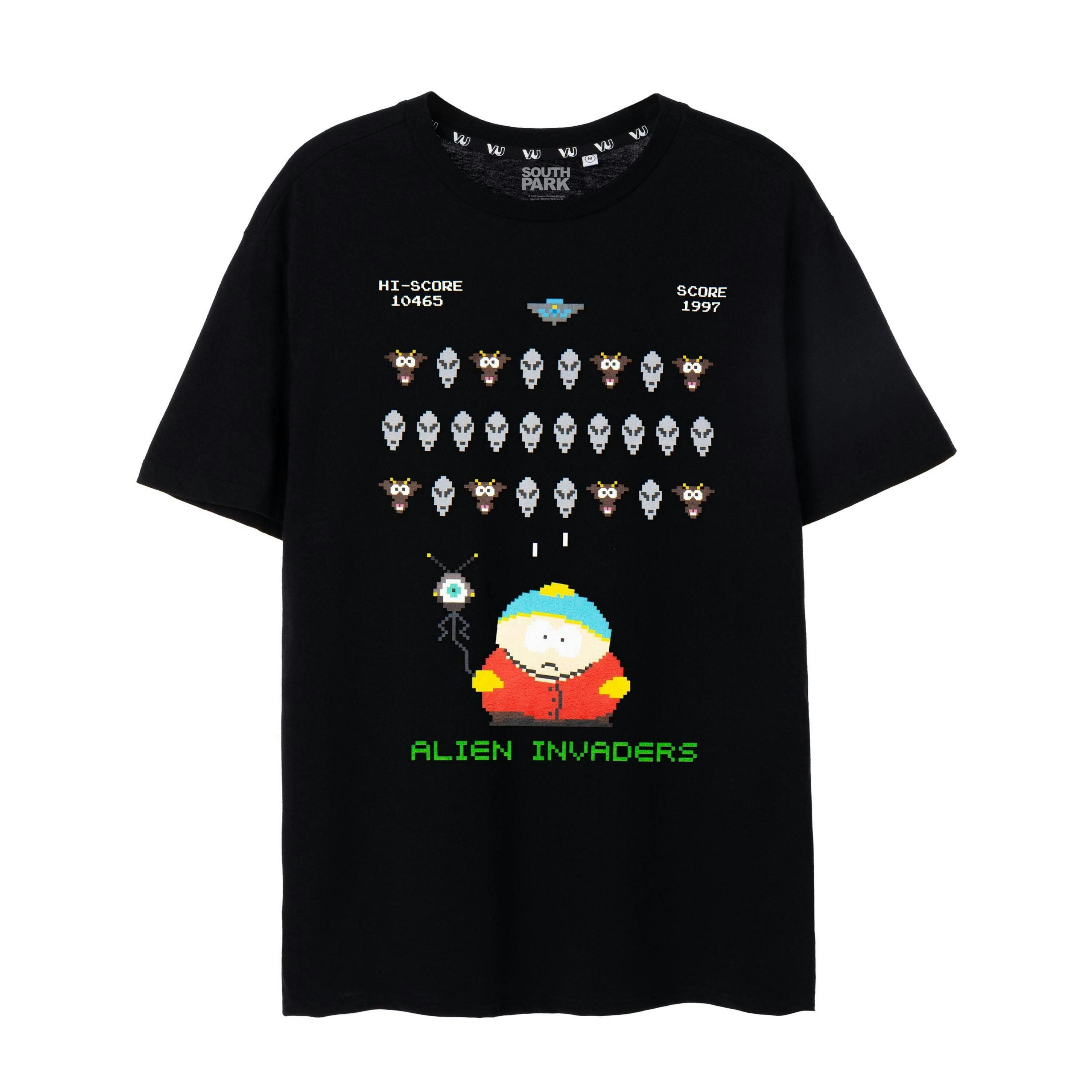 South Park Mens Black Alien Invaders Short Sleeved T-Shirt by Vanilla Underground , view 1 of 1