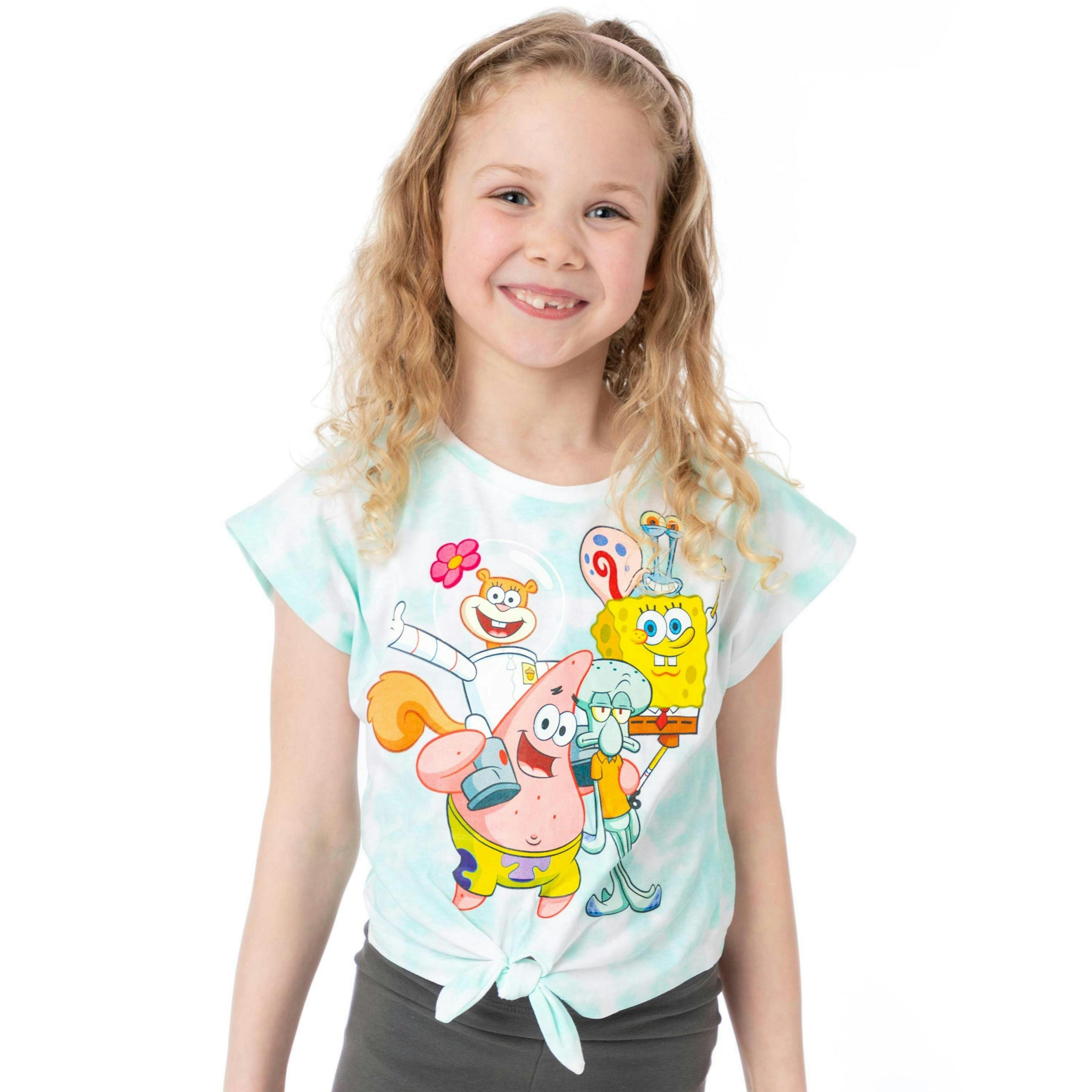SpongeBob SquarePants Girls Blue Short Sleeved T-Shirt by Vanilla Underground , view 1 of 1