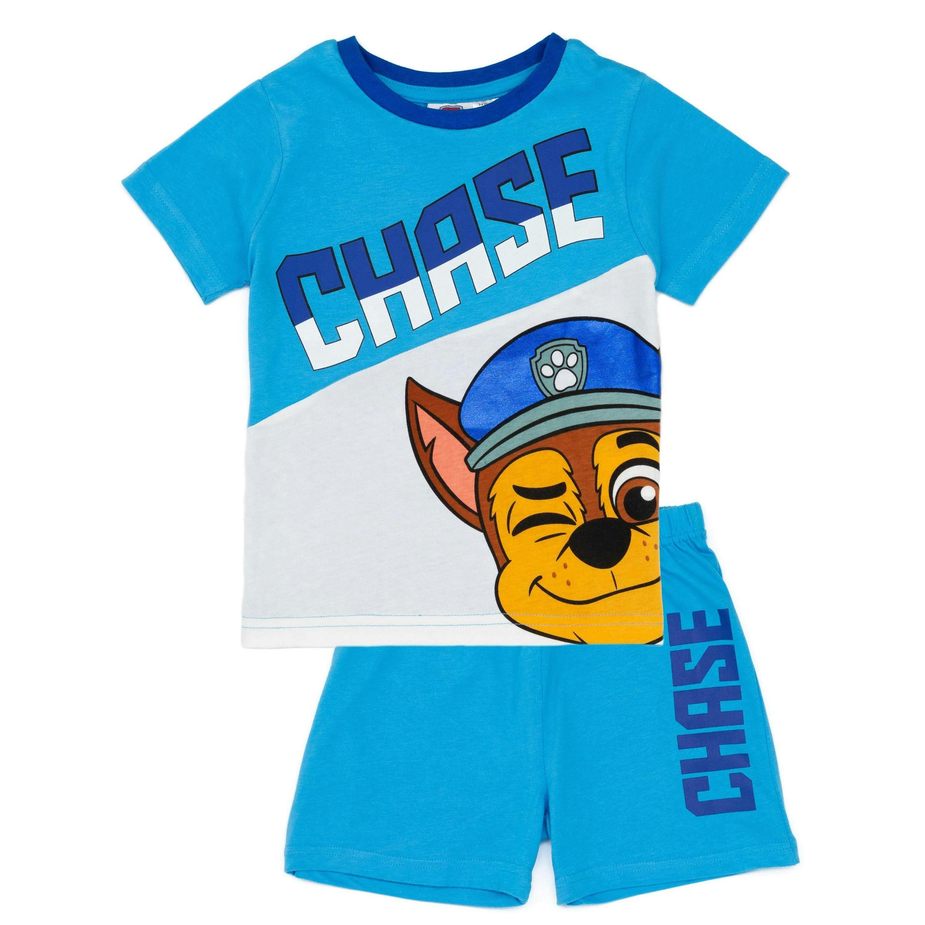 Paw Patrol Boys Blue Chase Short Sleeve Short Leg Pyjama Set by Vanilla Underground , view 1 of 1