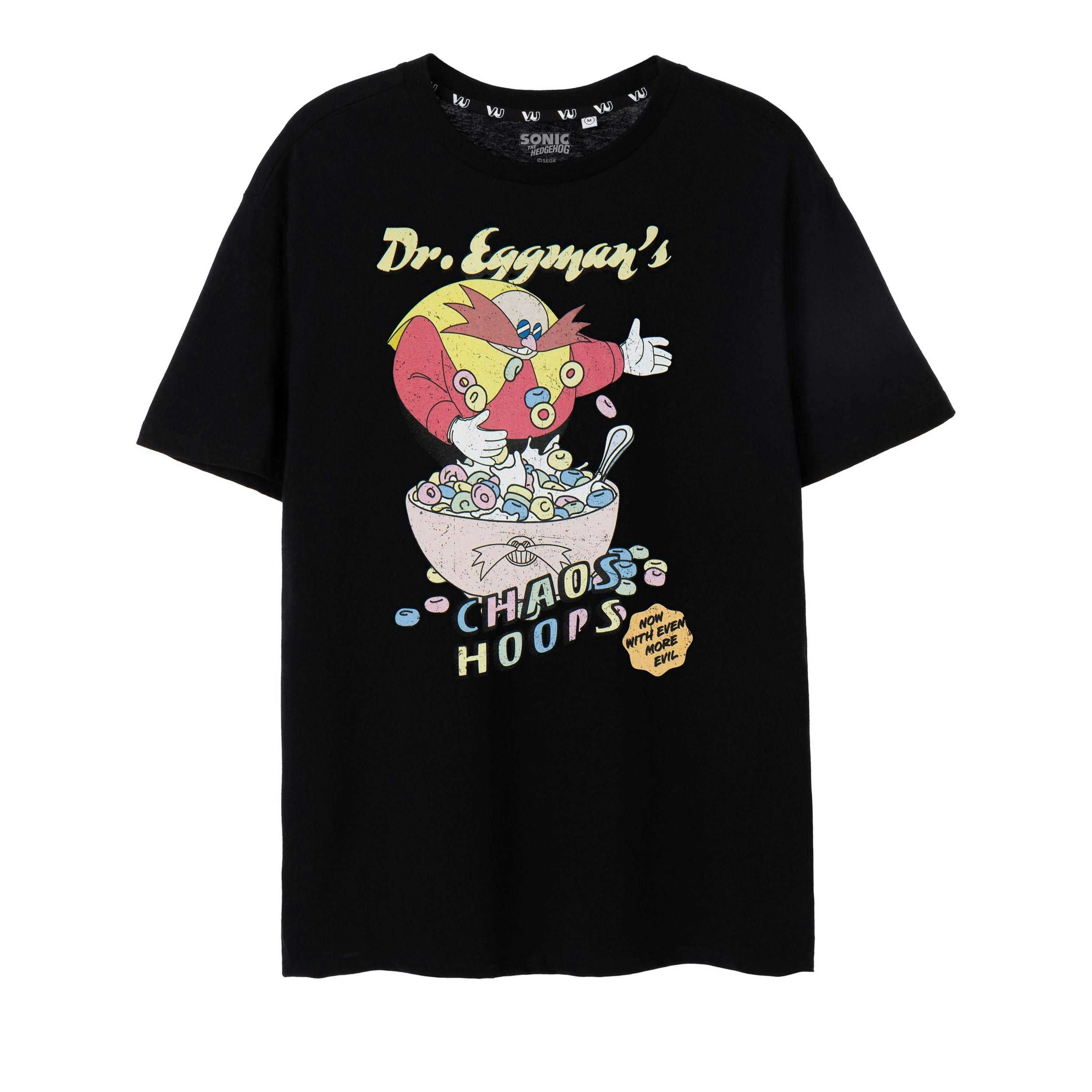 Sonic the Hedgehog Mens Black Chaos Hoops Short Sleeved T-Shirt by Vanilla Underground , view 1 of 1
