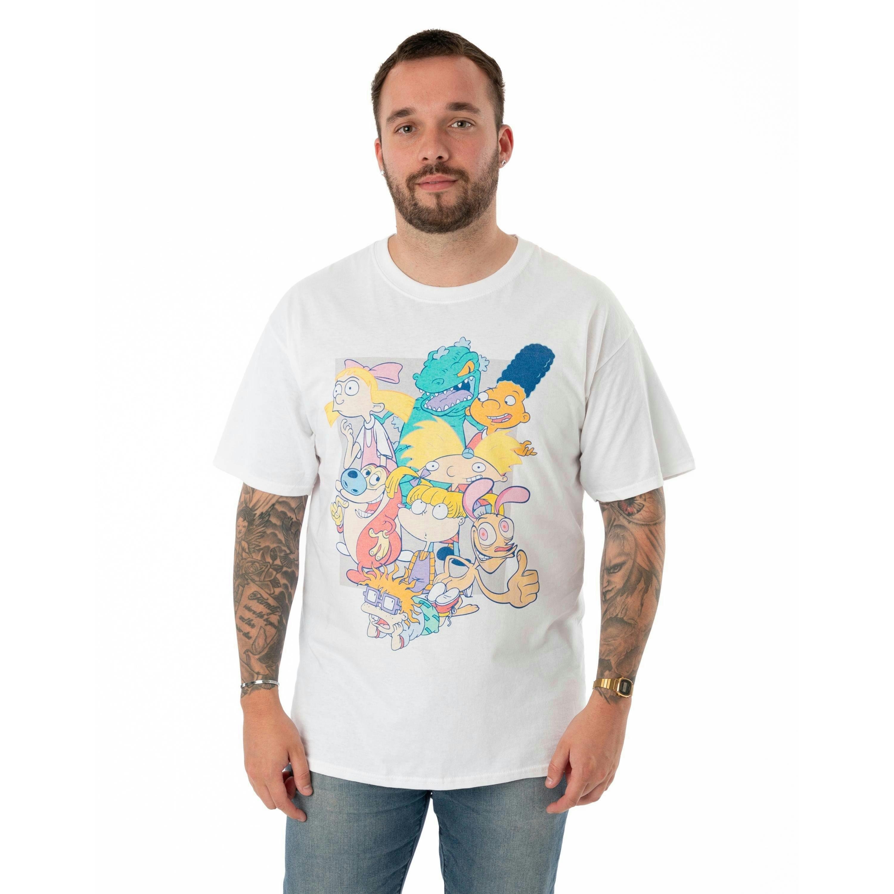 Nickelodeon Unisex White Classic Nick 90's Short Sleeved T-Shirt by Vanilla Underground , view 1 of 1