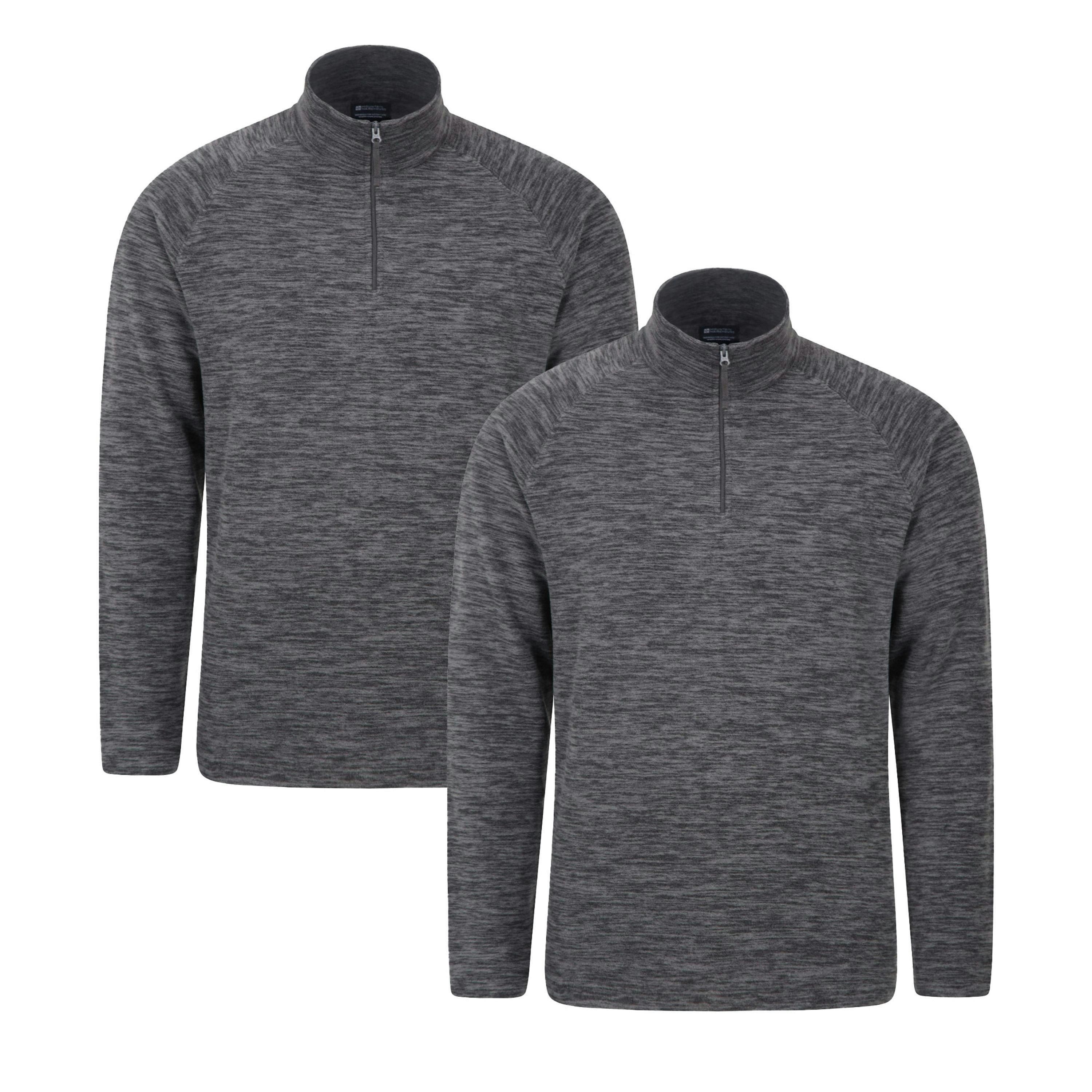 Mountain Warehouse Mens Snowdon Melange Fleece Top (Pack Of 2) , view 1 of 5