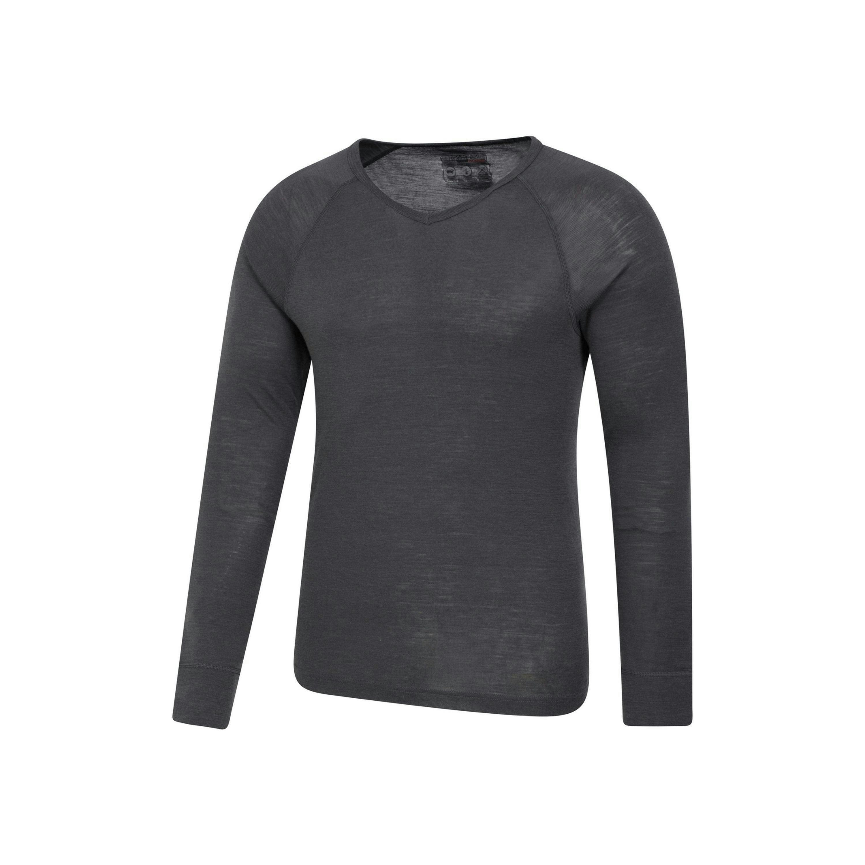 Mountain Warehouse Mens Merino Wool V Neck Base Layer Top , view 2 of 3