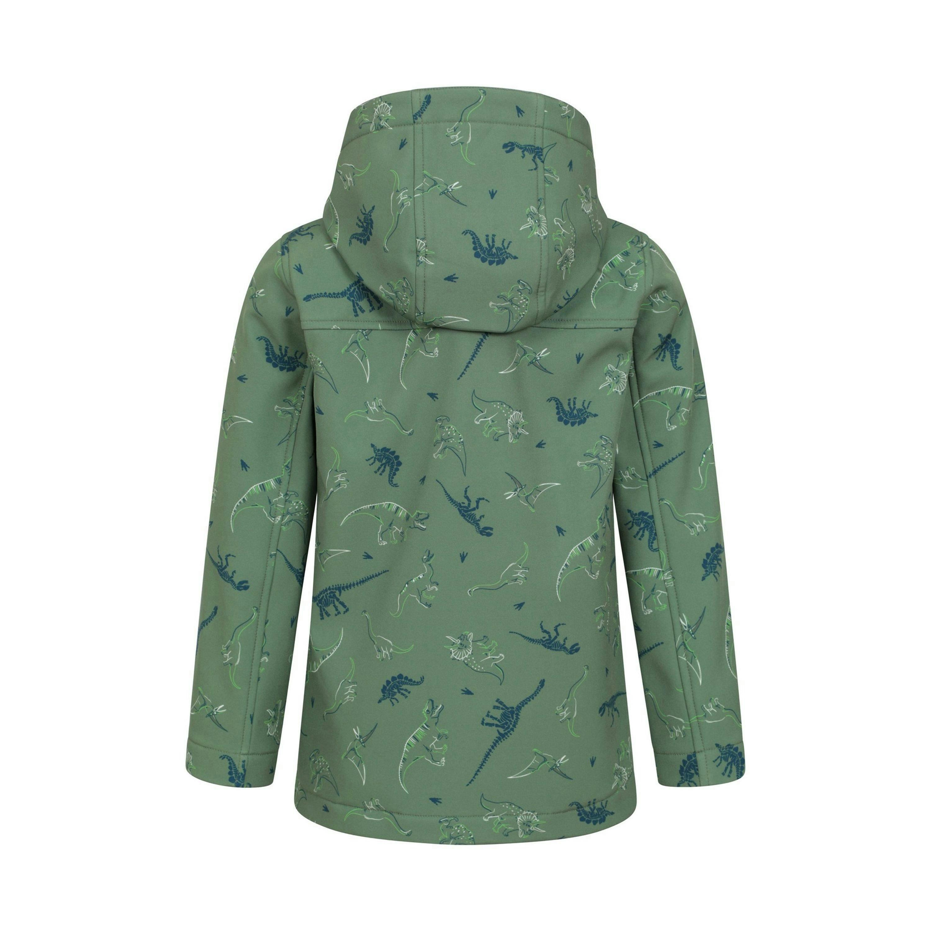 Mountain Warehouse Childrens/Kids Exodus II Dinosaurs Water Resistant Soft Shell Jacket , view 2 of 4