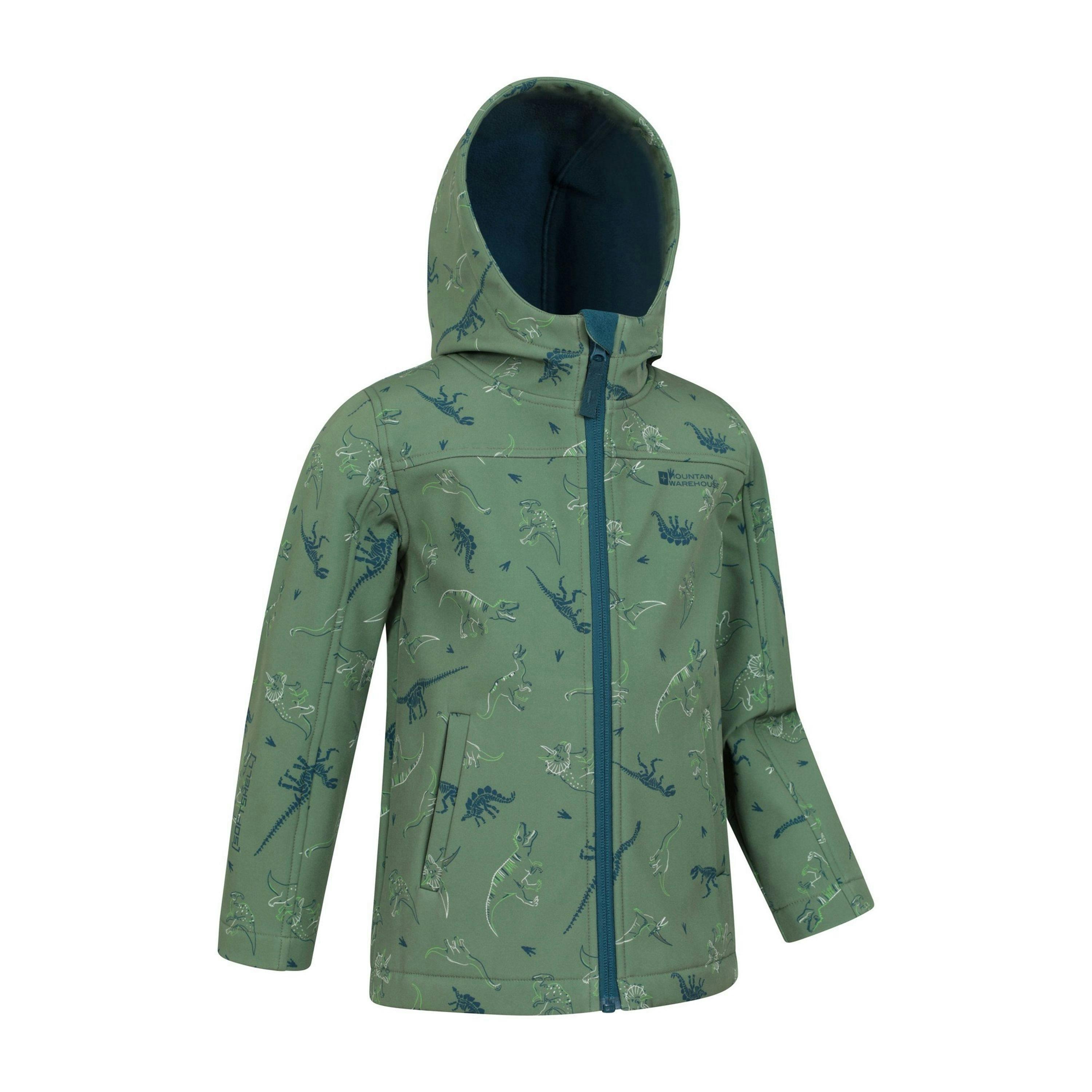 Mountain Warehouse Childrens/Kids Exodus II Dinosaurs Water Resistant Soft Shell Jacket , view 3 of 4
