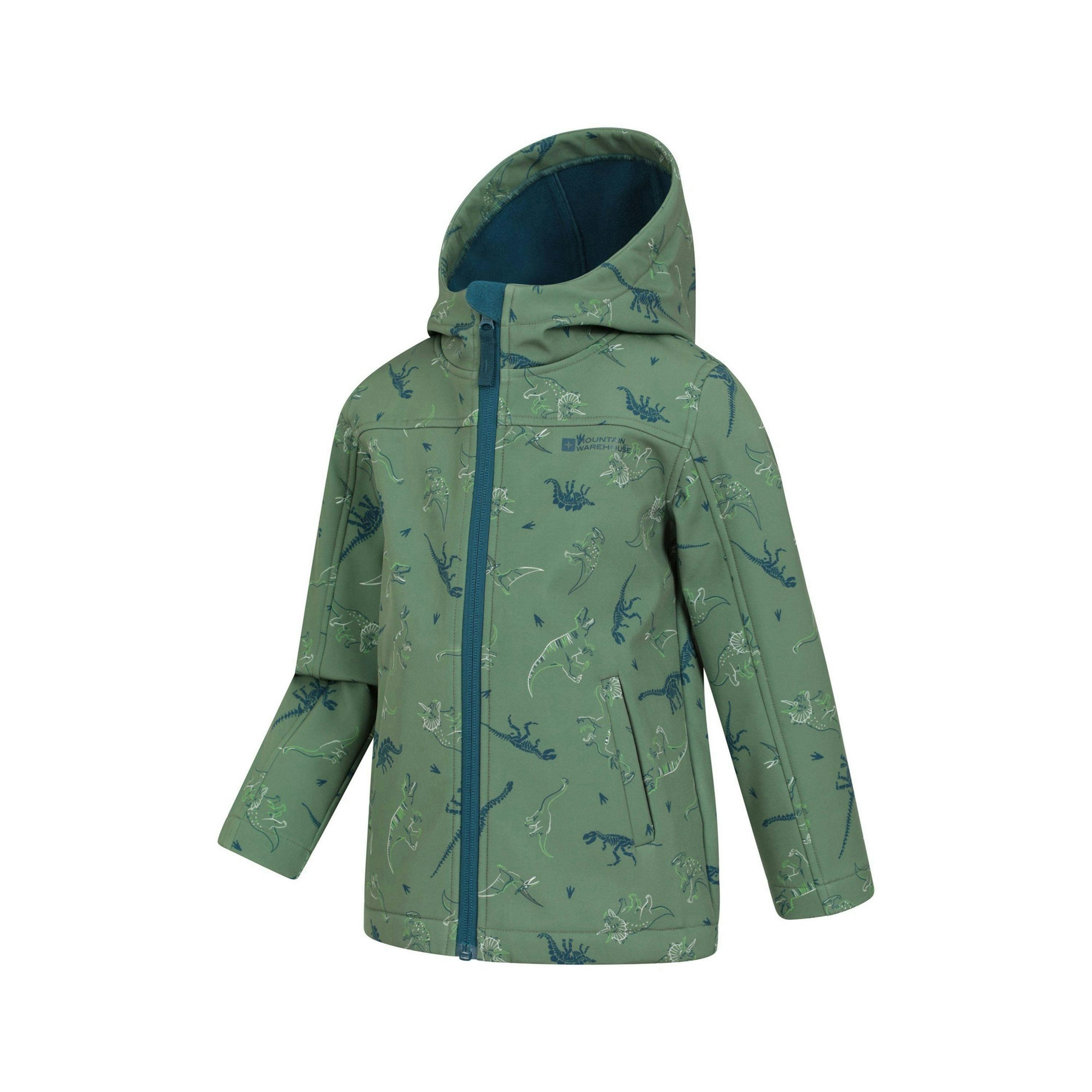 Mountain Warehouse Childrens/Kids Exodus II Dinosaurs Water Resistant Soft Shell Jacket , view 4 of 4