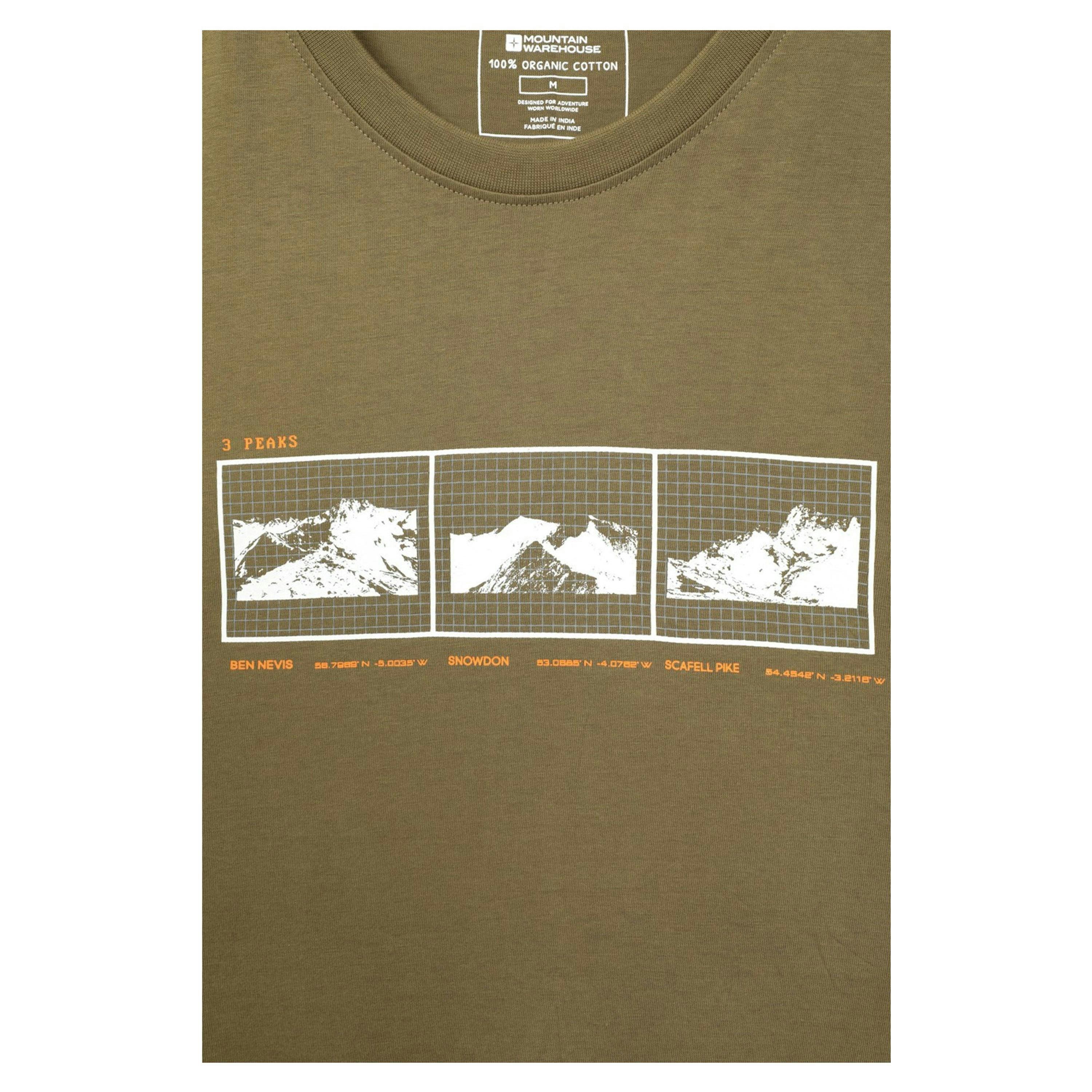 Mountain Warehouse Mens 3 Peaks Organic Cotton T-Shirt , view 3 of 5