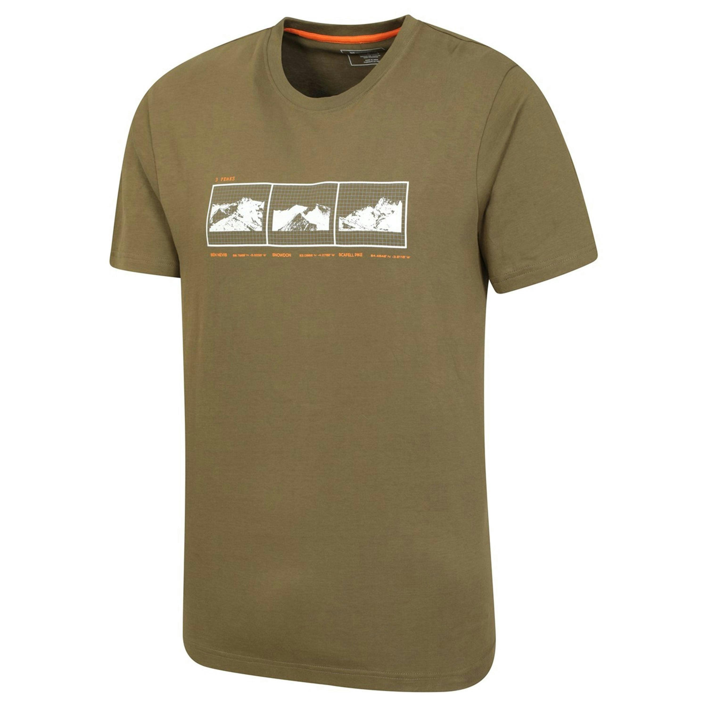 Mountain Warehouse Mens 3 Peaks Organic Cotton T-Shirt , view 4 of 5