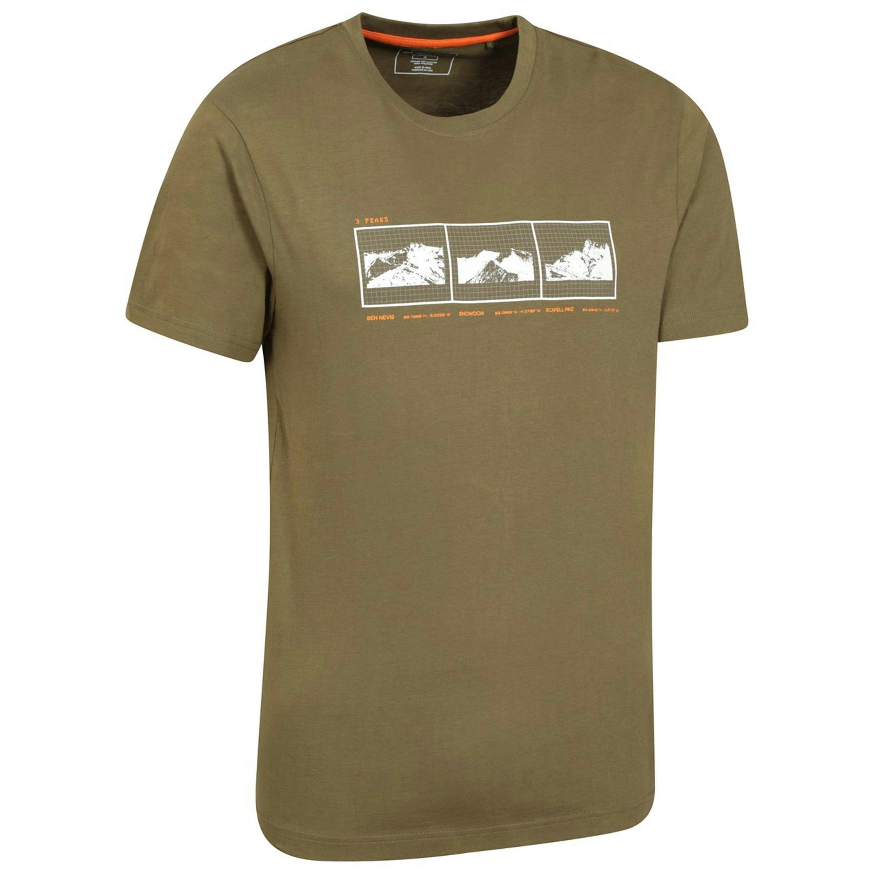 Mountain Warehouse Mens 3 Peaks Organic Cotton T-Shirt , view 5 of 5