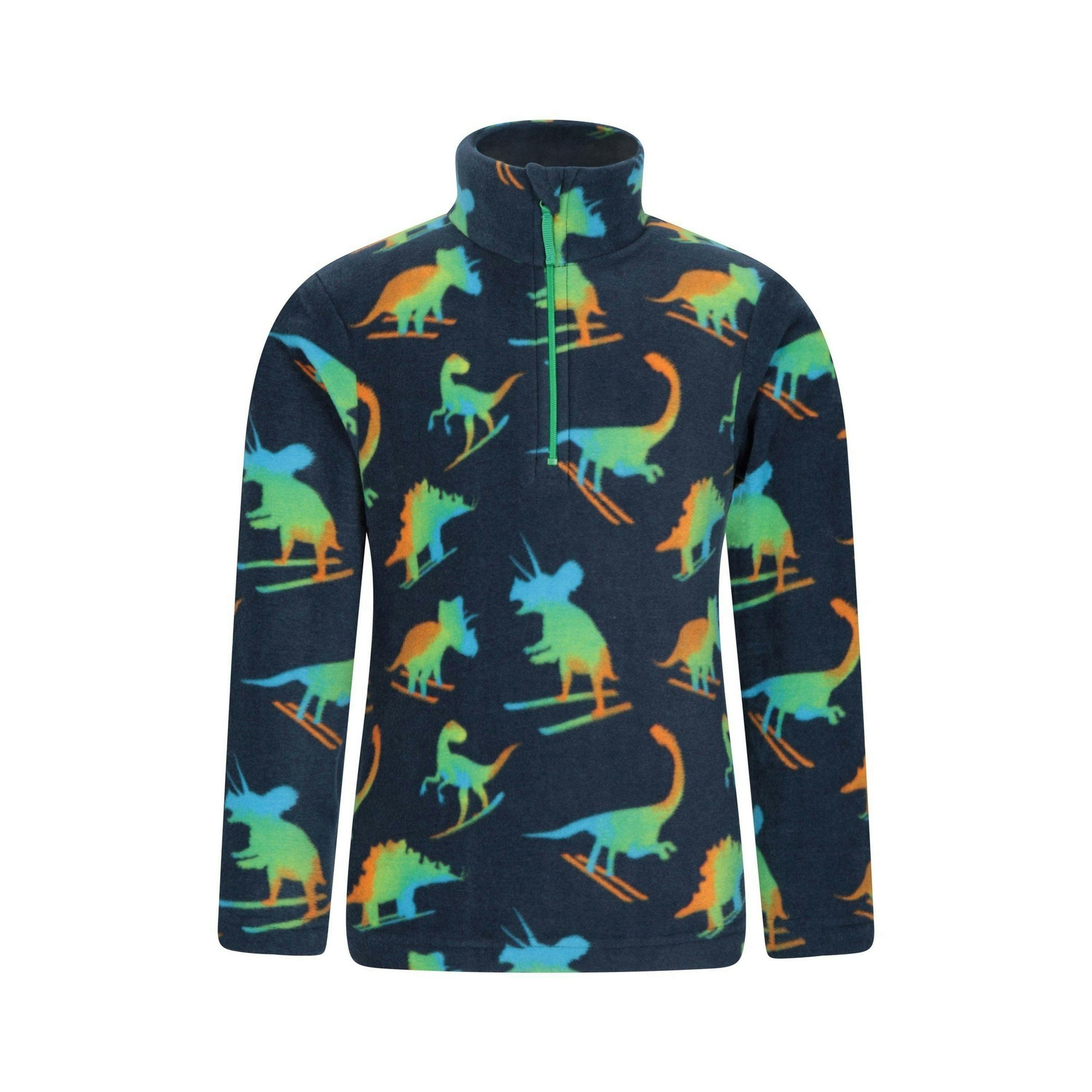 Mountain Warehouse Childrens/Kids Pursuit Dinosaur Skeleton Half Zip Fleece Top , view 1 of 4