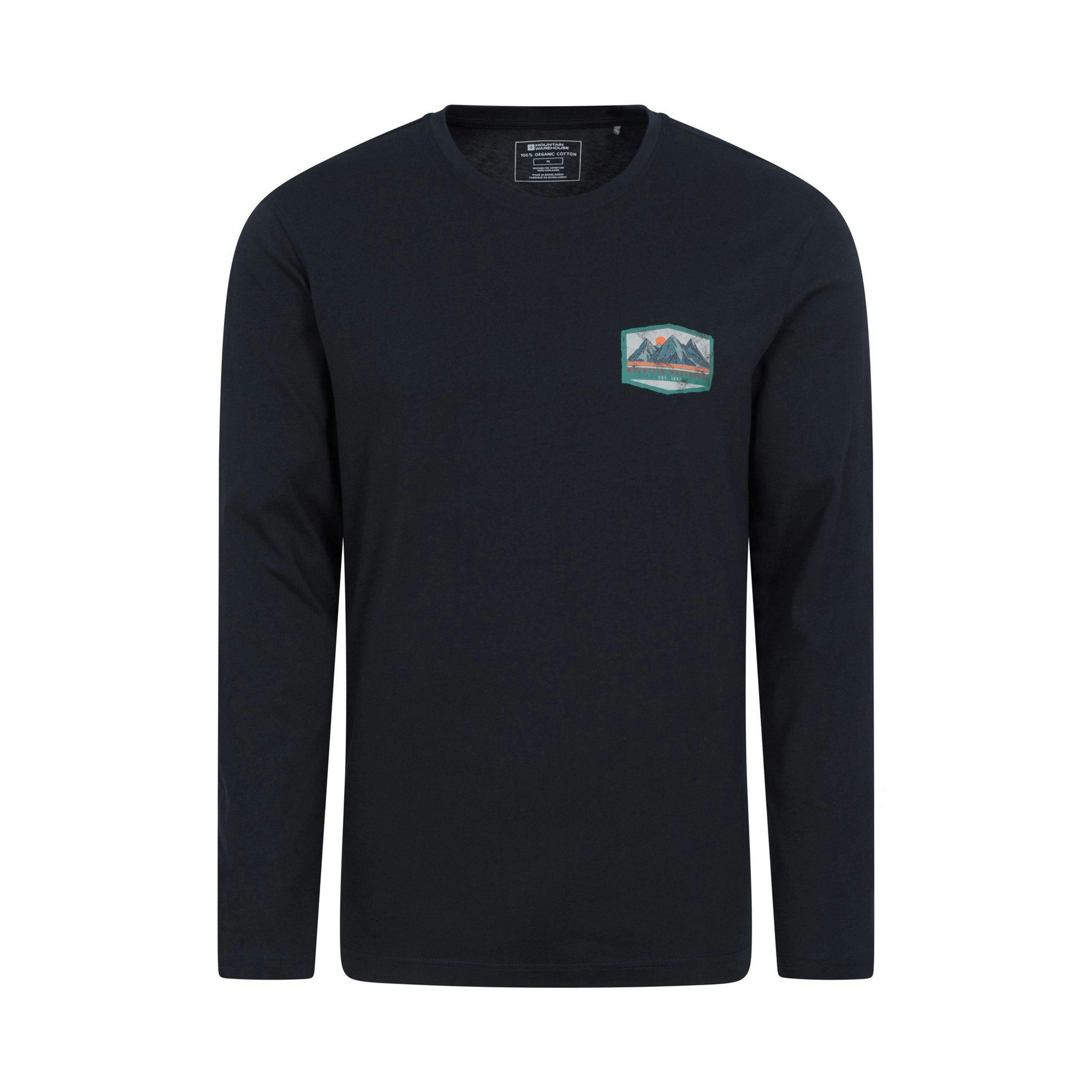 Mountain Warehouse Mens Badge Organic Long-Sleeved Top , view 1 of 3