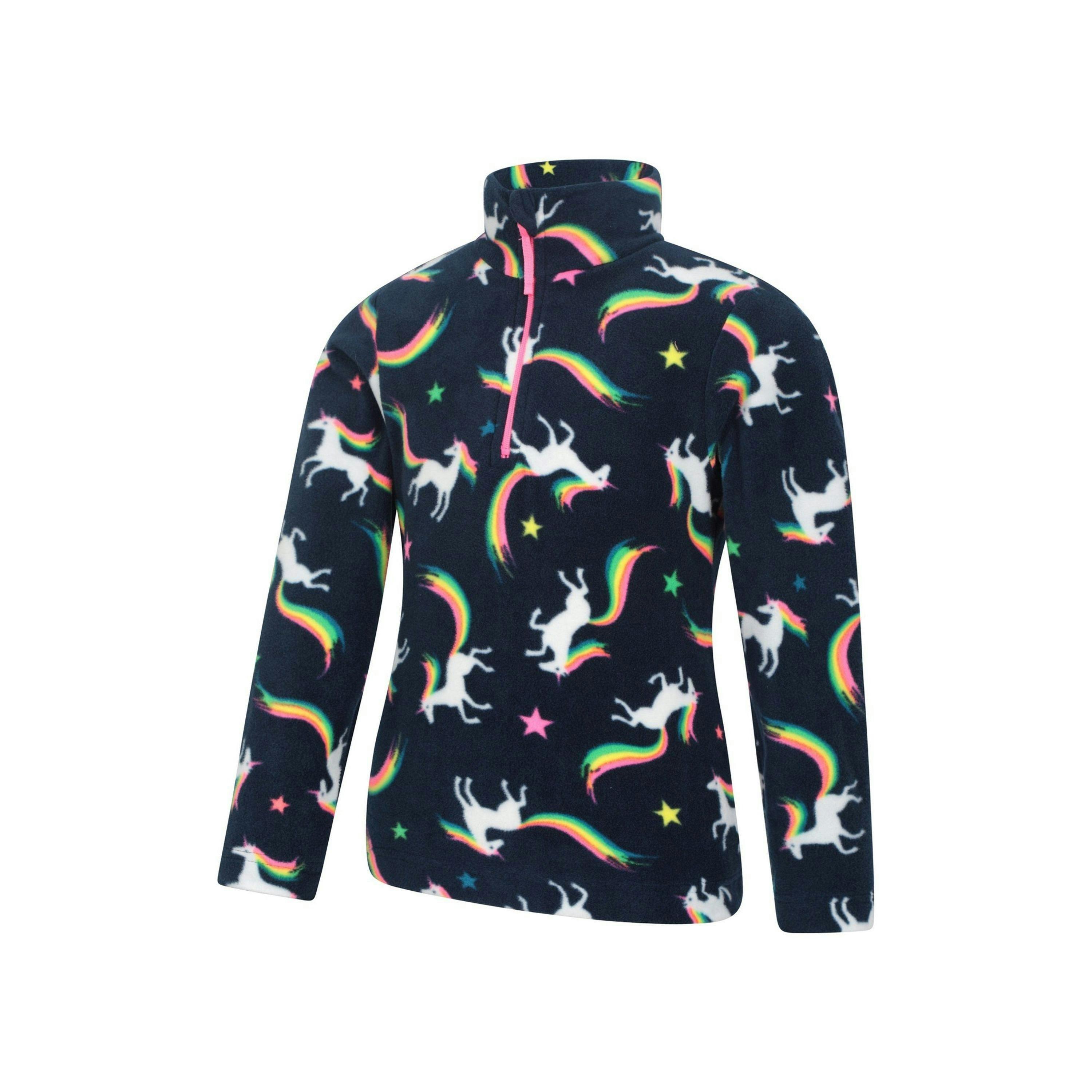 Mountain Warehouse Childrens/Kids Endeavour Unicorn Half Zip Fleece Top , view 3 of 4