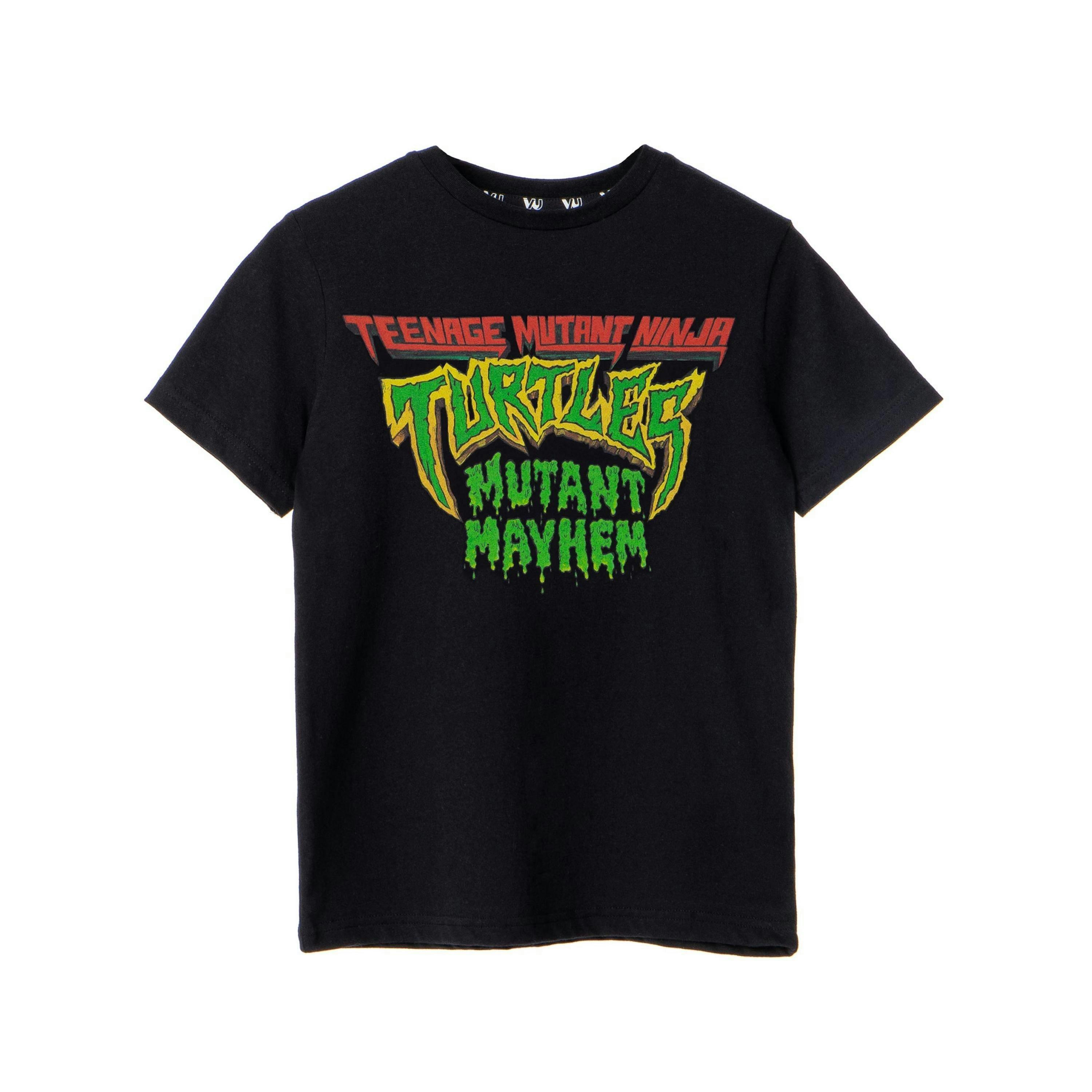 Teenage Mutant Ninja Turtles Boys Black Mutant Mayhem Logo Short Sleeved T-Shirt by Vanilla Underground , view 1 of 1