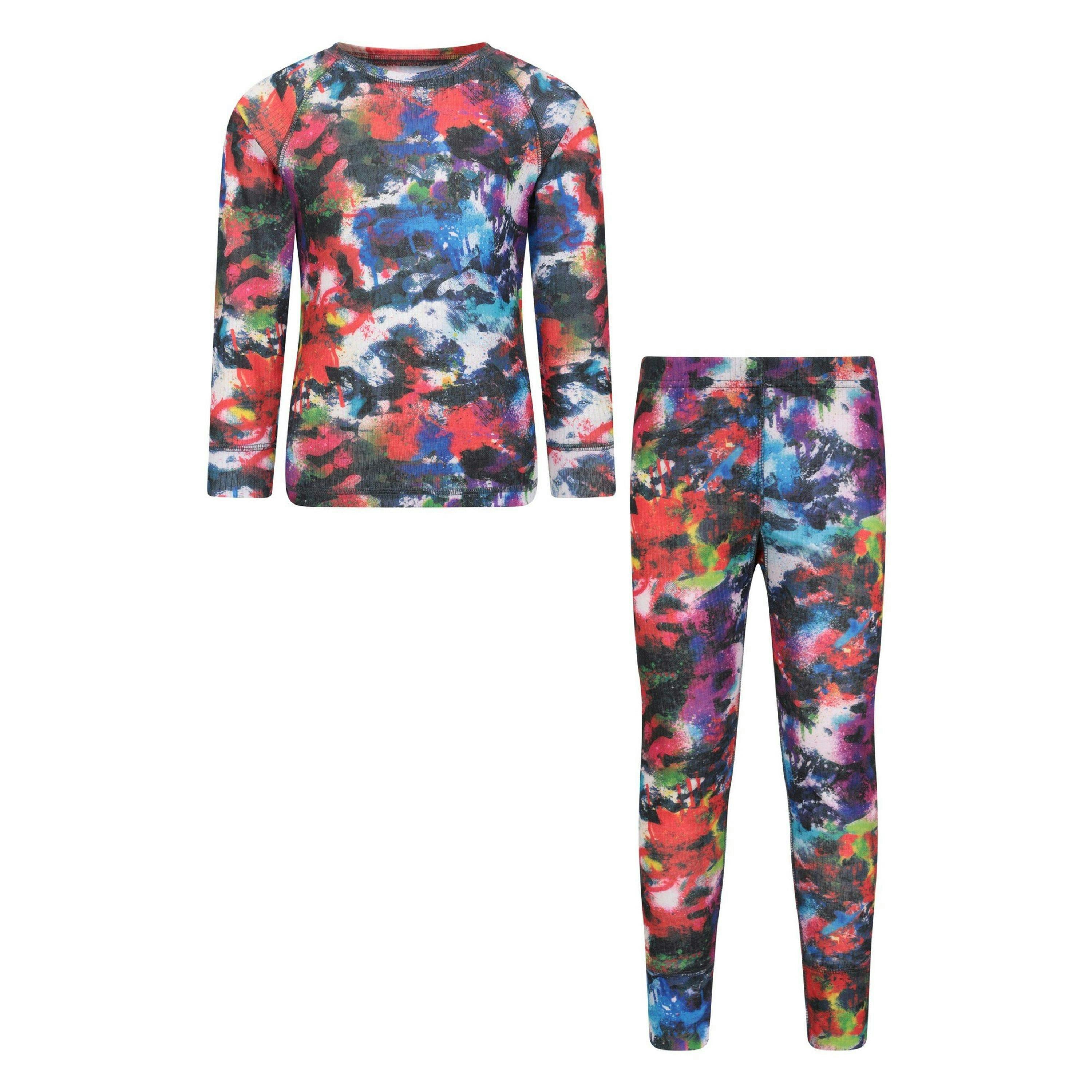 Mountain Warehouse Childrens/Kids Talus Painted Effect Long-Sleeved Base Layer Set , view 1 of 4