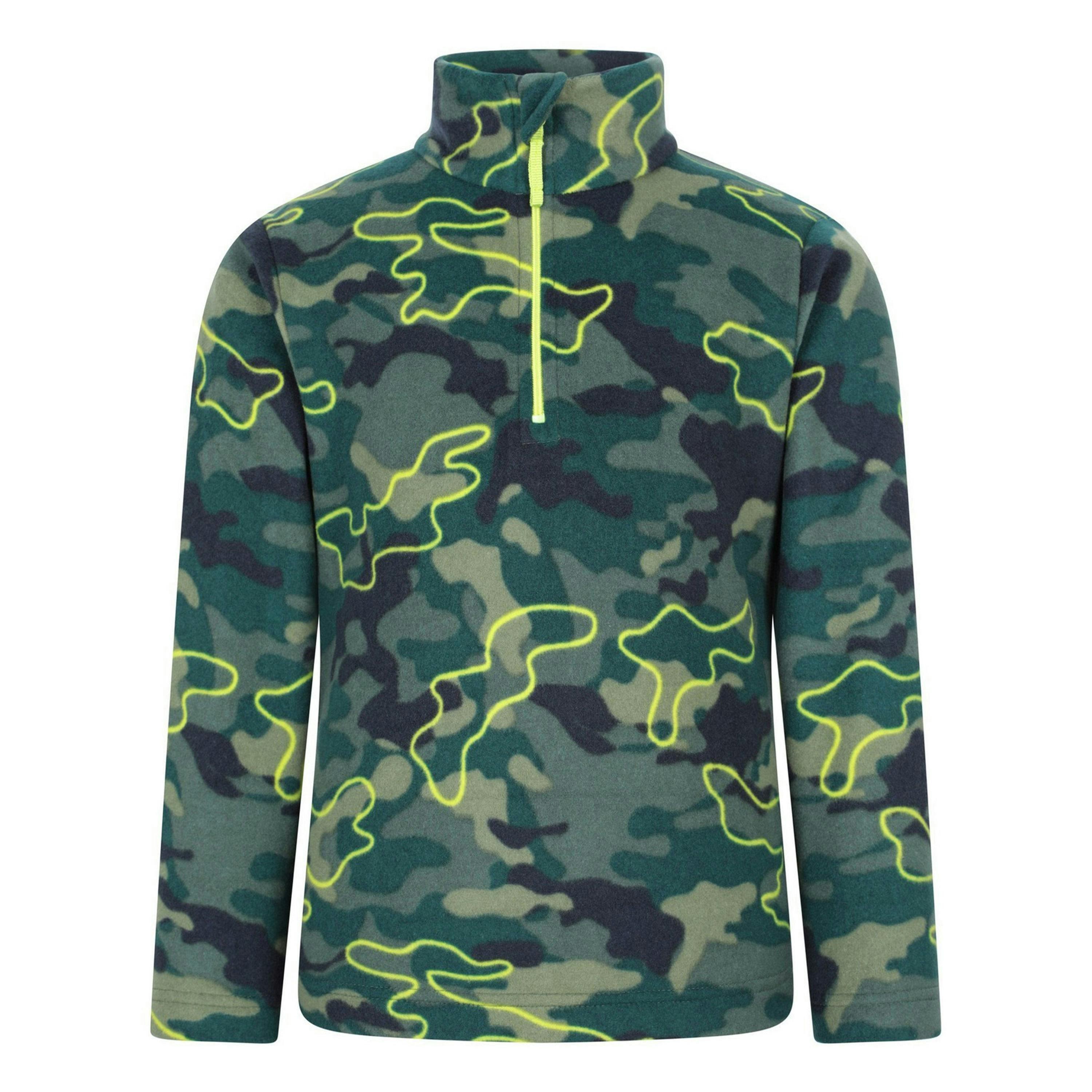 Mountain Warehouse Childrens/Kids Pursuit Camouflage Half Zip Fleece Top , view 1 of 3