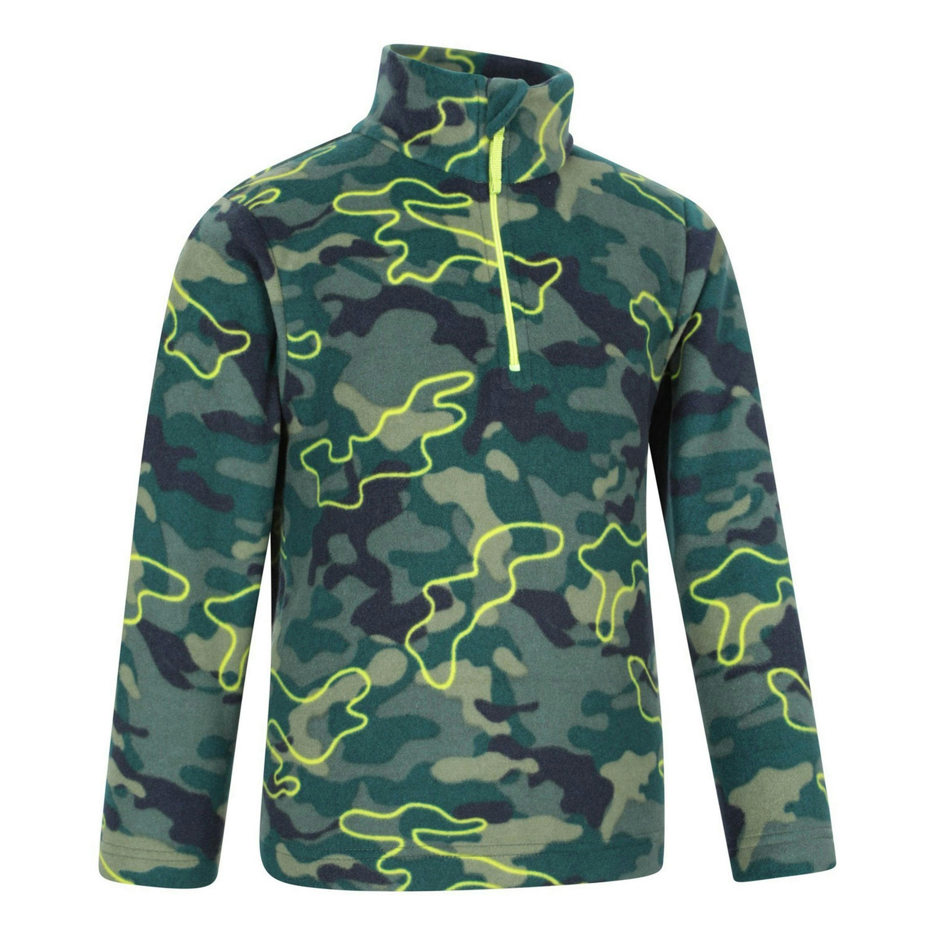 Mountain Warehouse Childrens/Kids Pursuit Camouflage Half Zip Fleece Top , view 3 of 4
