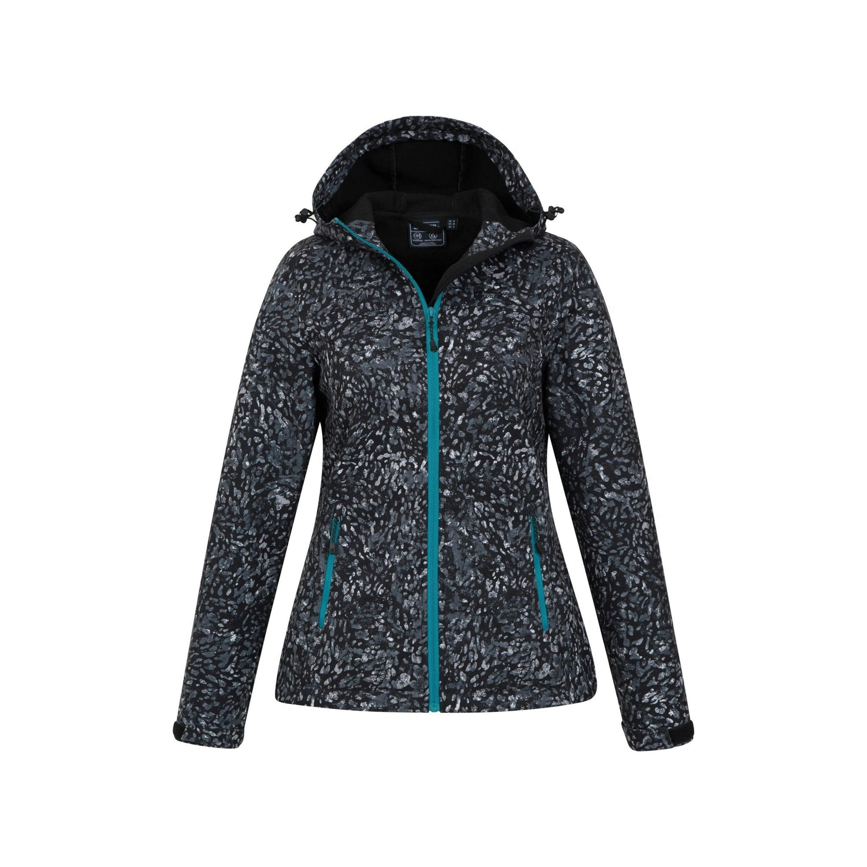 Mountain Warehouse Womens/Ladies Exodus Animal Print Water Resistant Soft Shell Jacket , view 4 of 6
