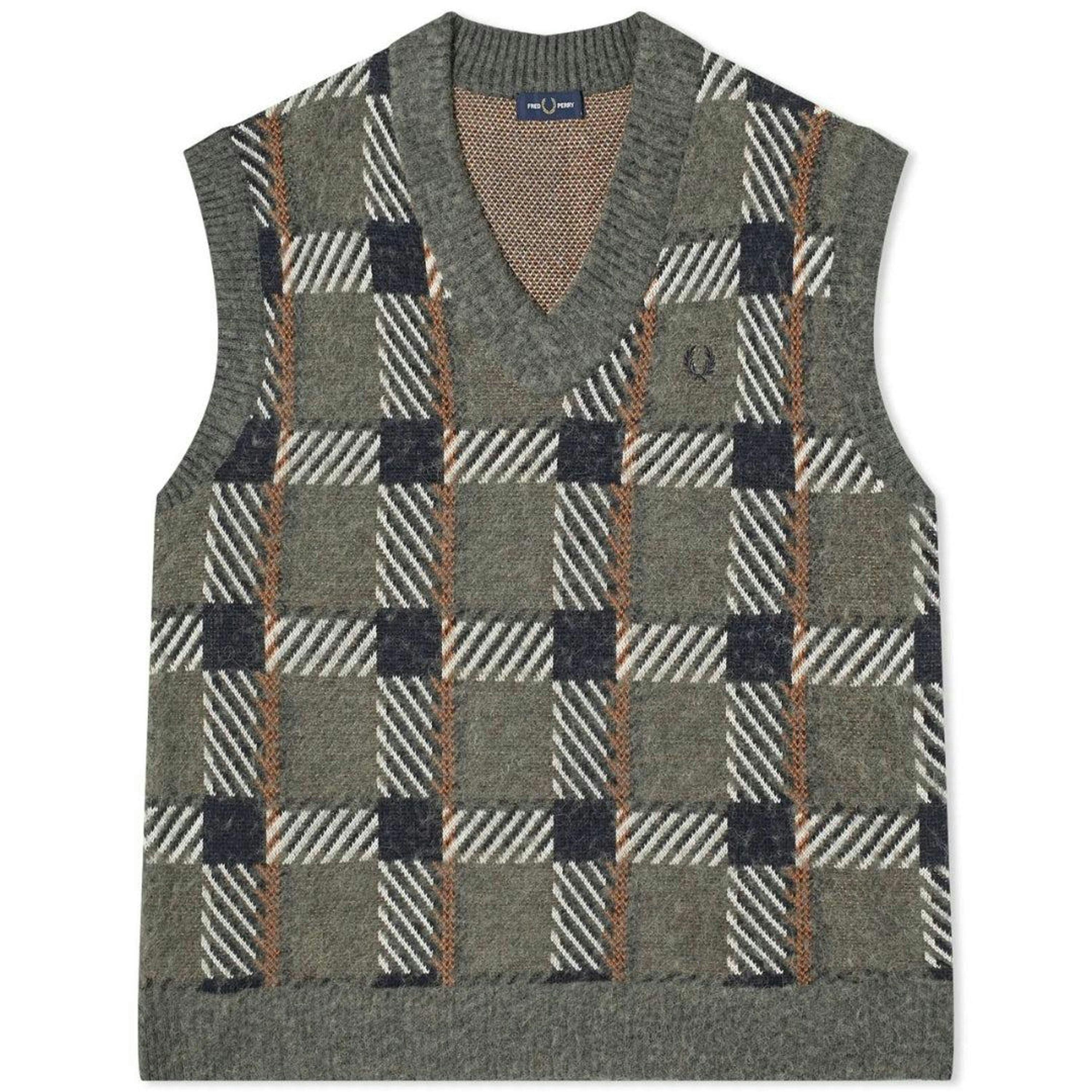 Fred Perry Mens Tartan Sweater Vest , view 1 of 2