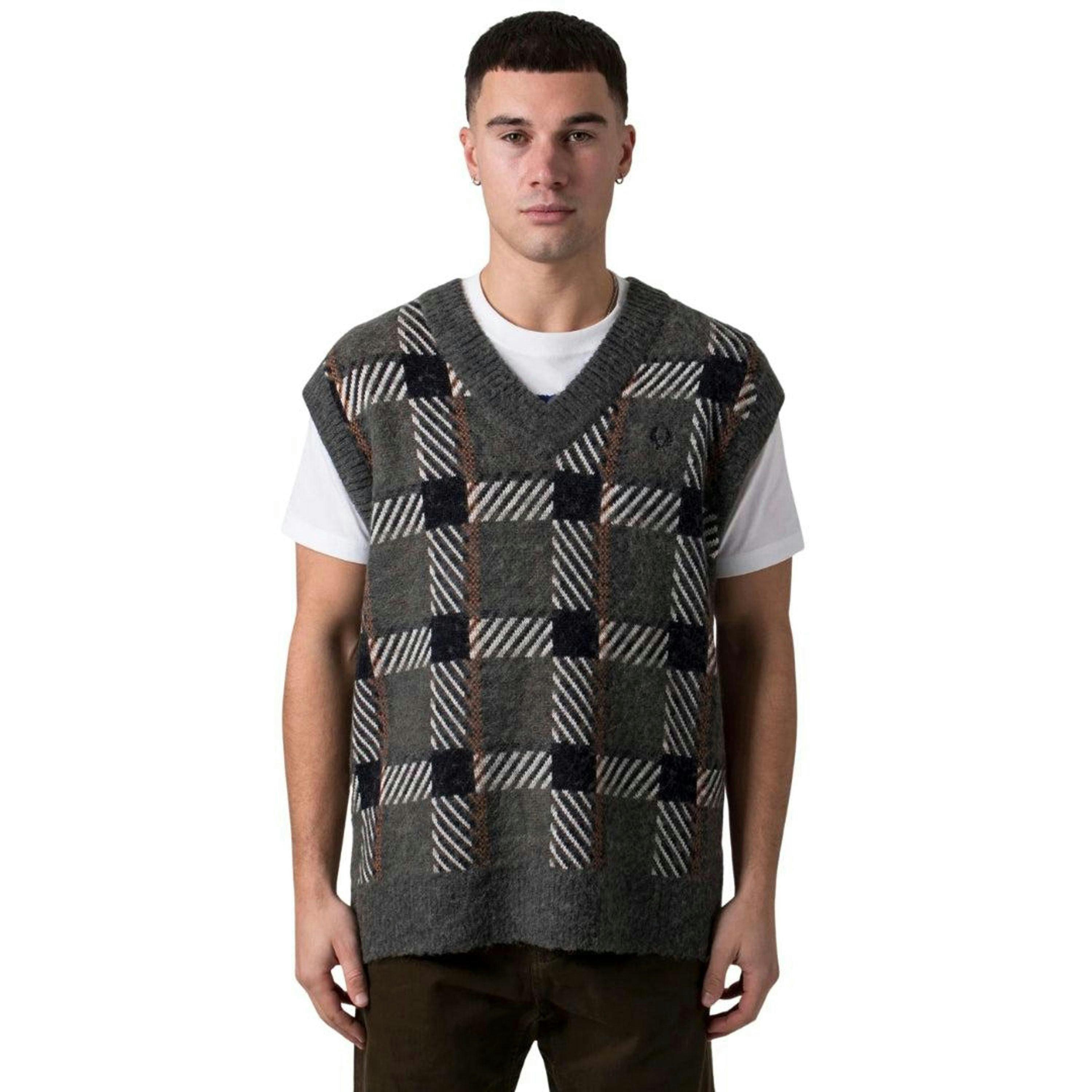 Fred Perry Mens Tartan Sweater Vest , view 3 of 3