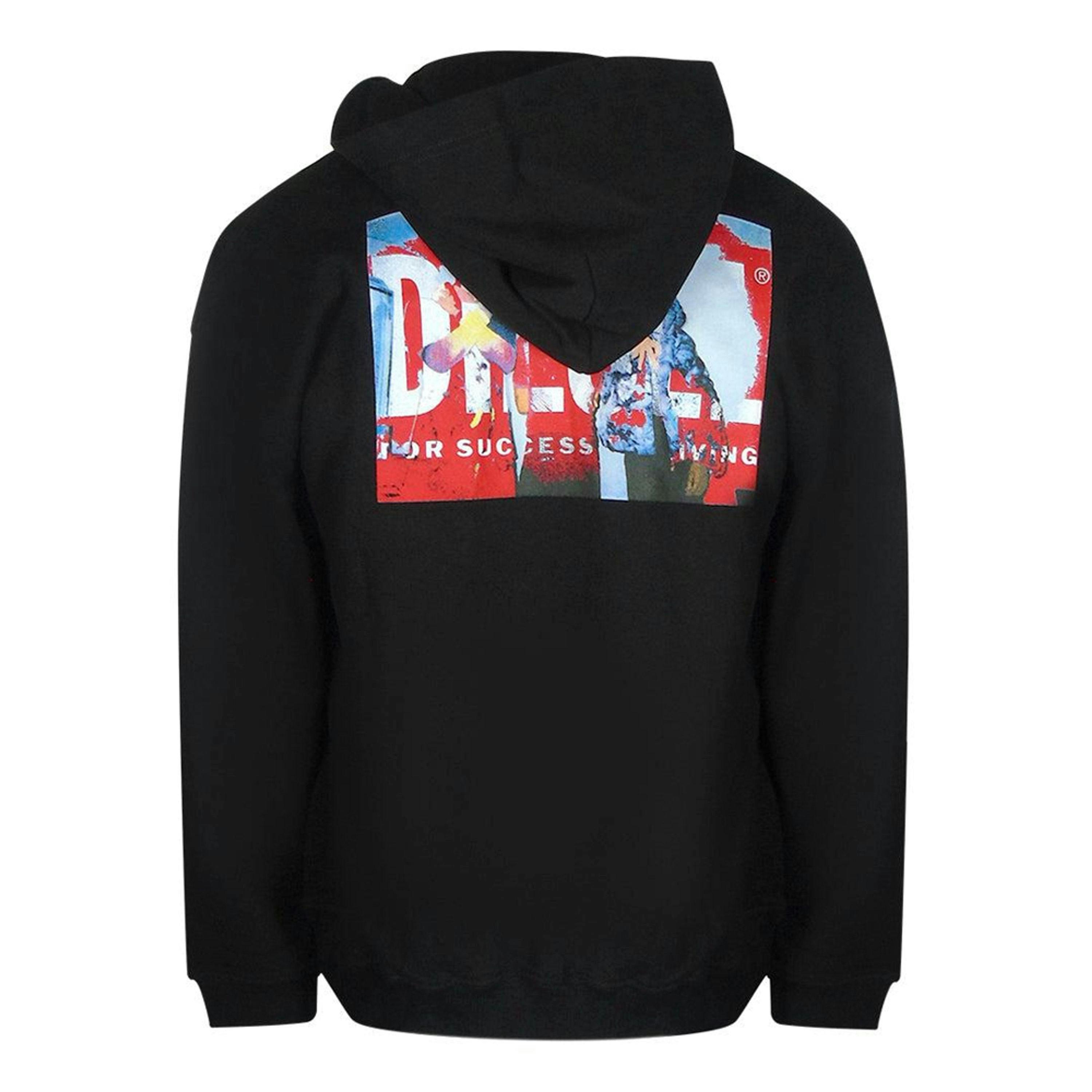 Diesel Mens Graphic Back Print Hoodie , view 2 of 3