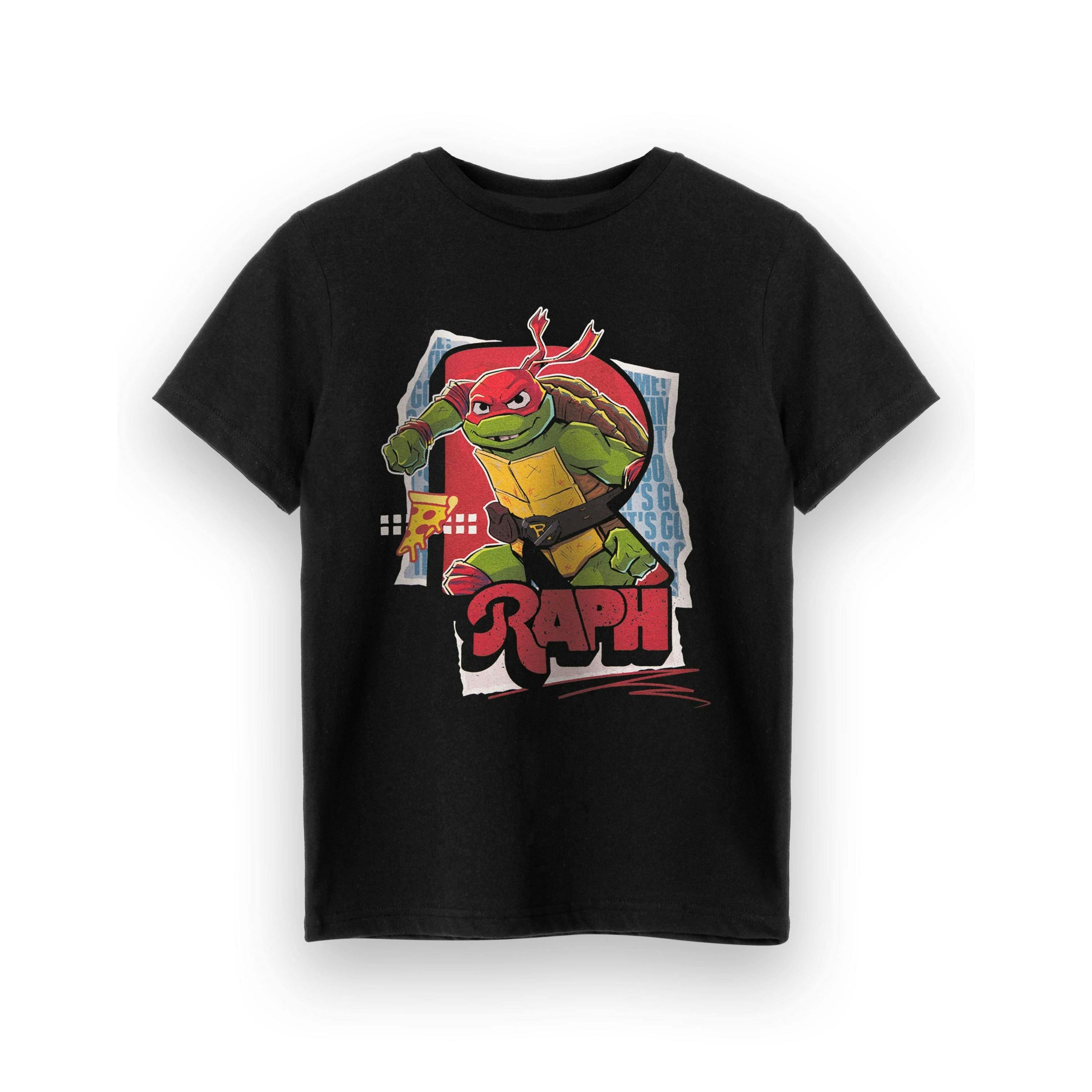 Teenage Mutant Ninja Turtles Boys Black Raph Short Sleeved T-Shirt by Vanilla Underground , view 1 of 1