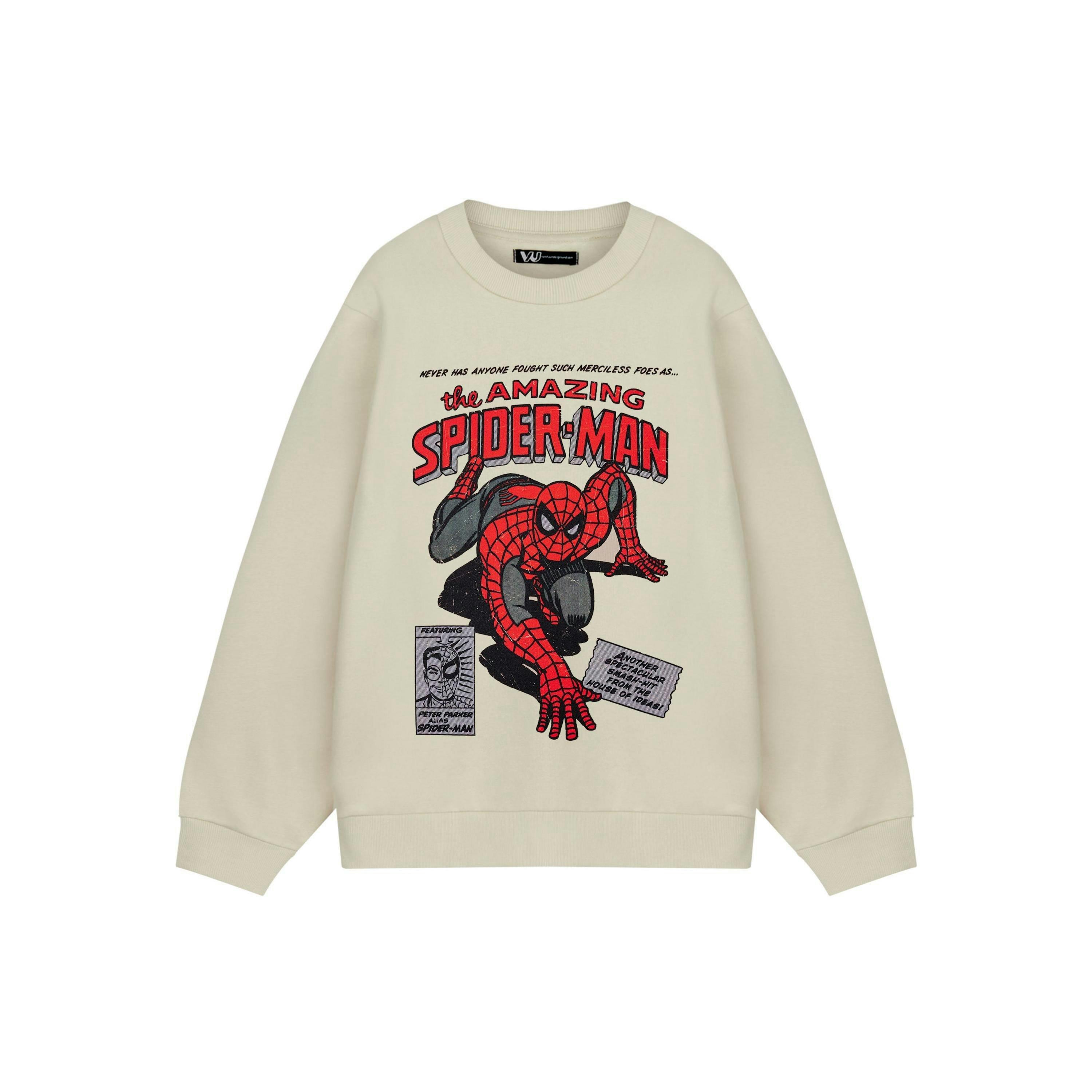 Marvel Mens Beige The Amazing Spiderman Sweatshirt by Vanilla Underground , view 1 of 1