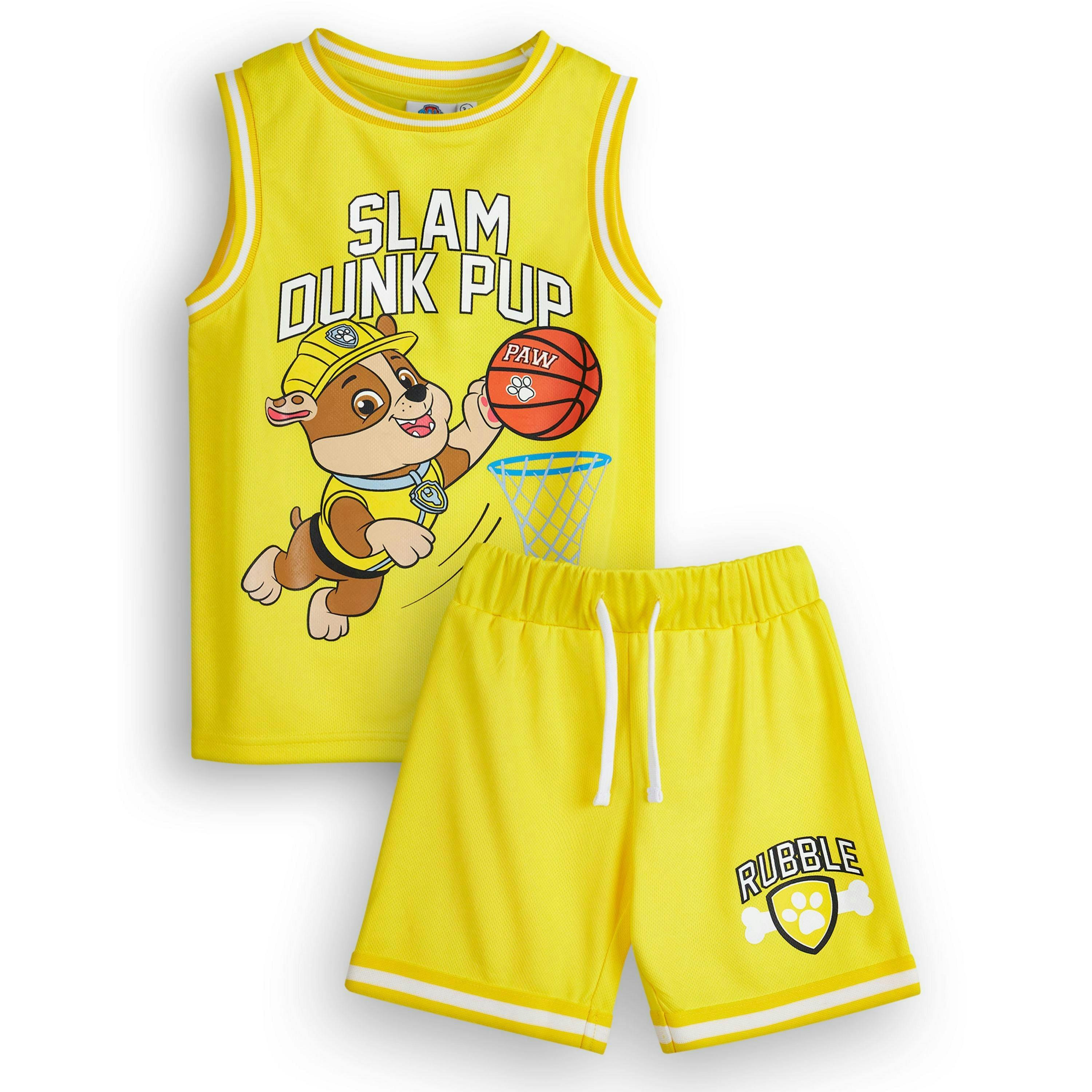 Paw Patrol Boys Yellow Rubble 2 Piece Basketball Set by Vanilla Underground , view 1 of 1